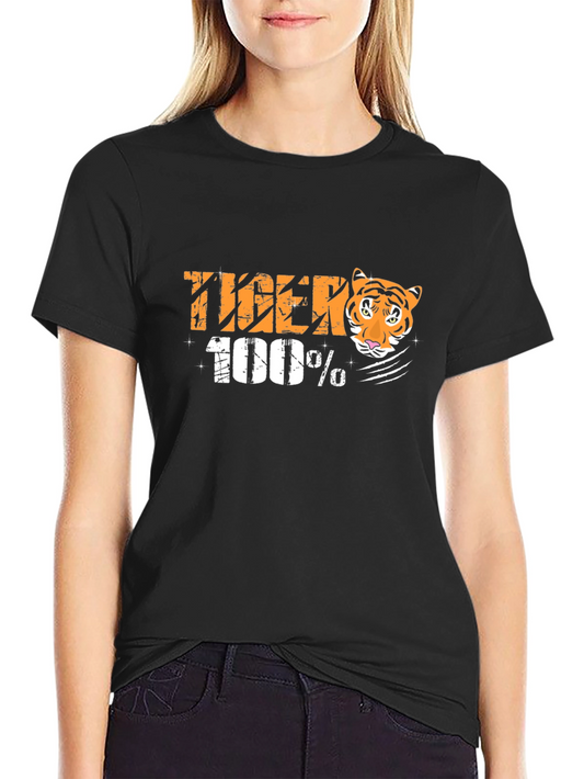 100% Tiger Graphic T-Shirt - Unisex Cotton Tee