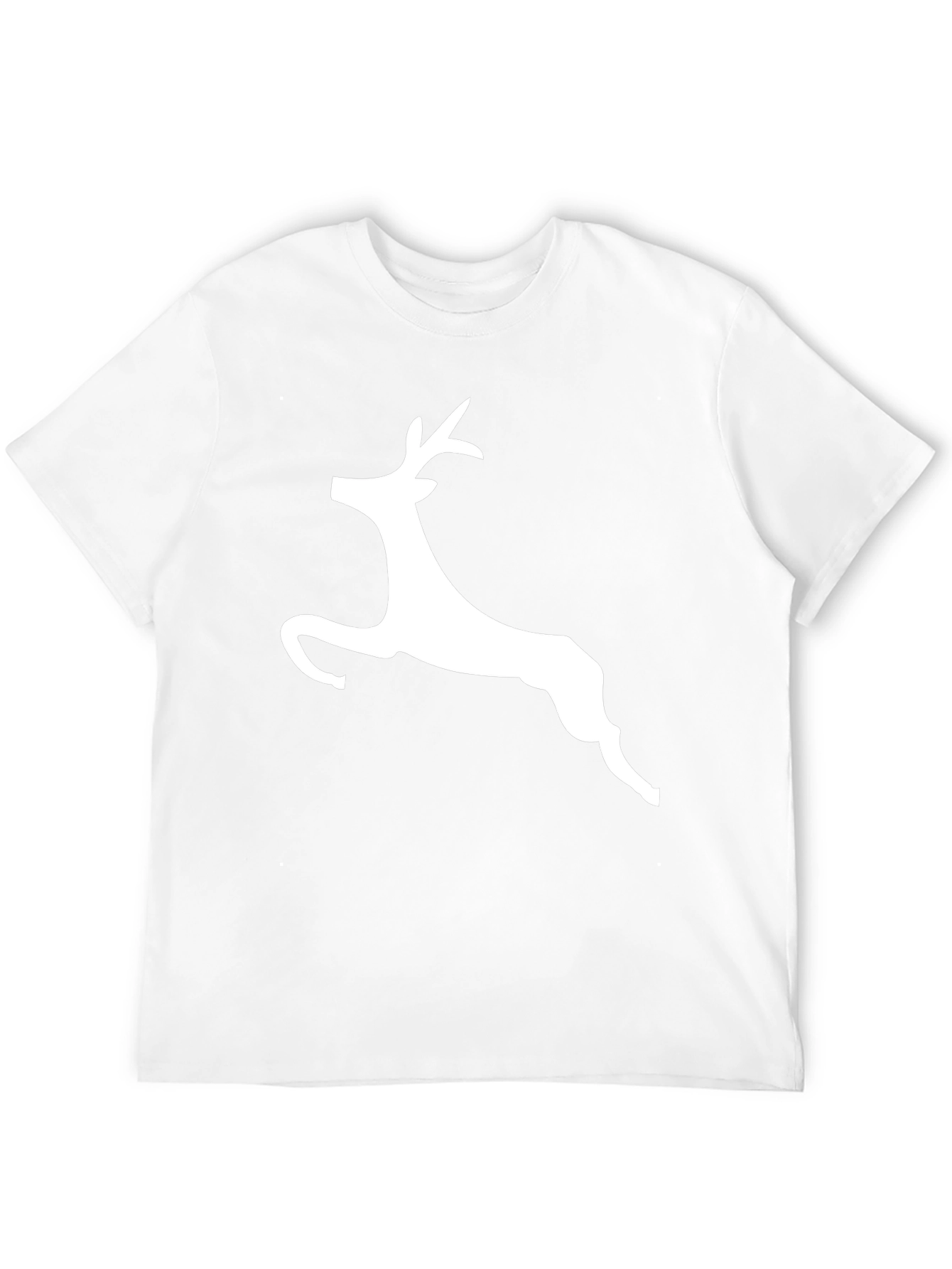 Black T-Shirt with White Reindeer Graphic