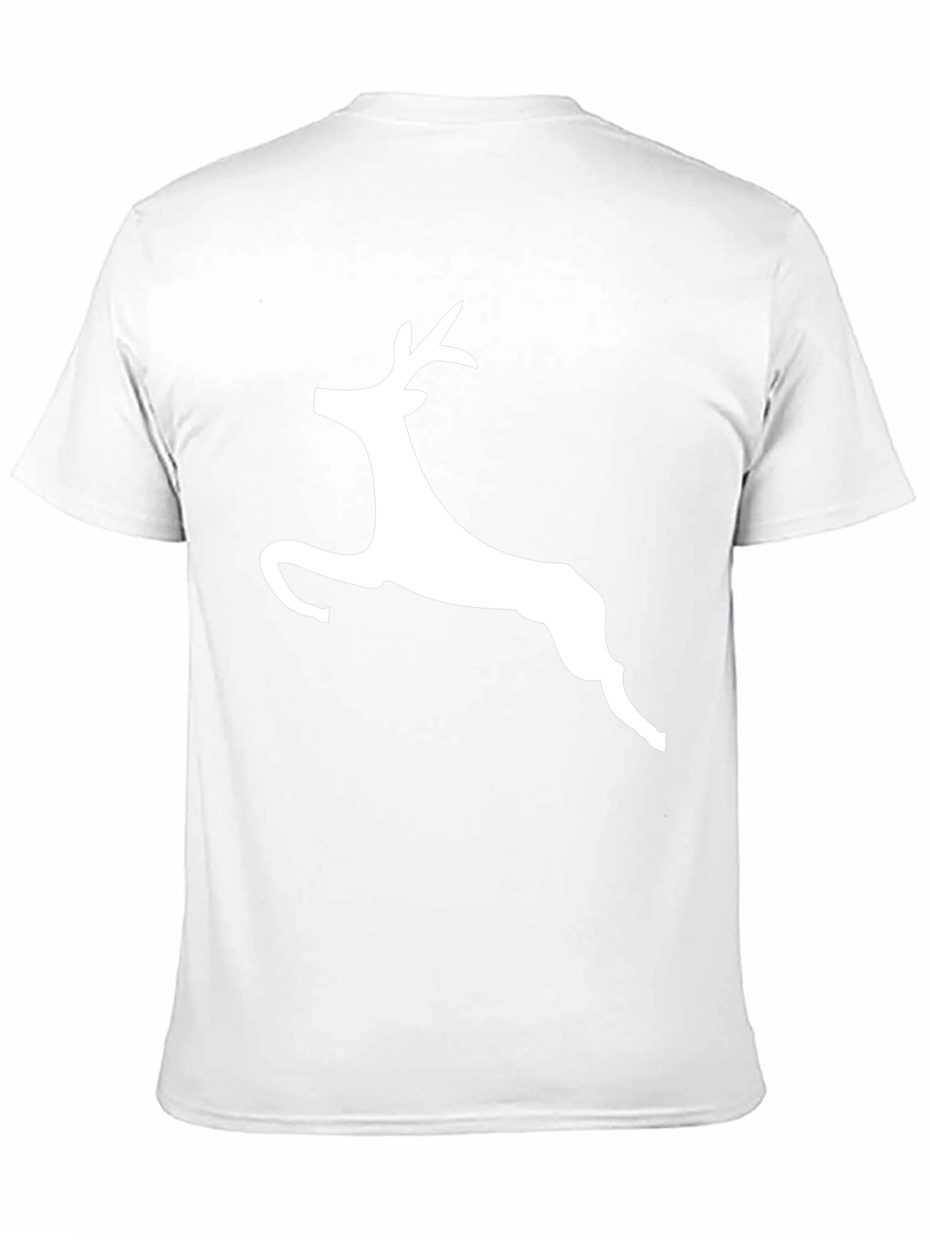 Black T-Shirt with White Reindeer Graphic