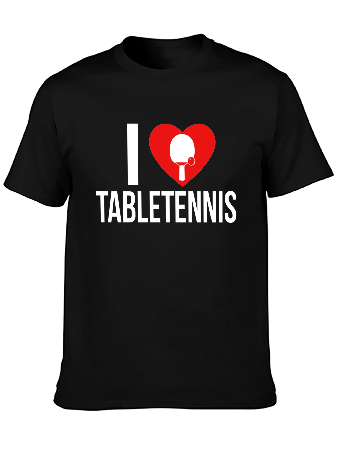 I Heart Table Tennis T-Shirt - Black