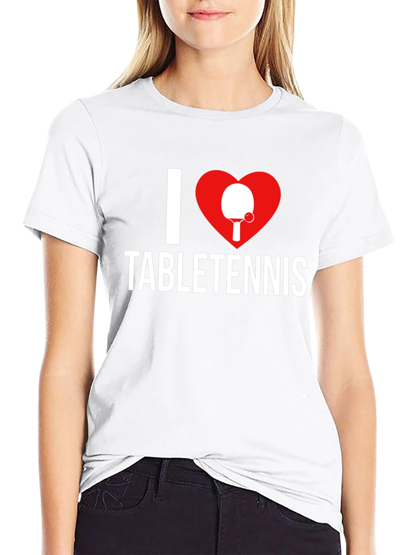 I Heart Table Tennis T-Shirt - Black