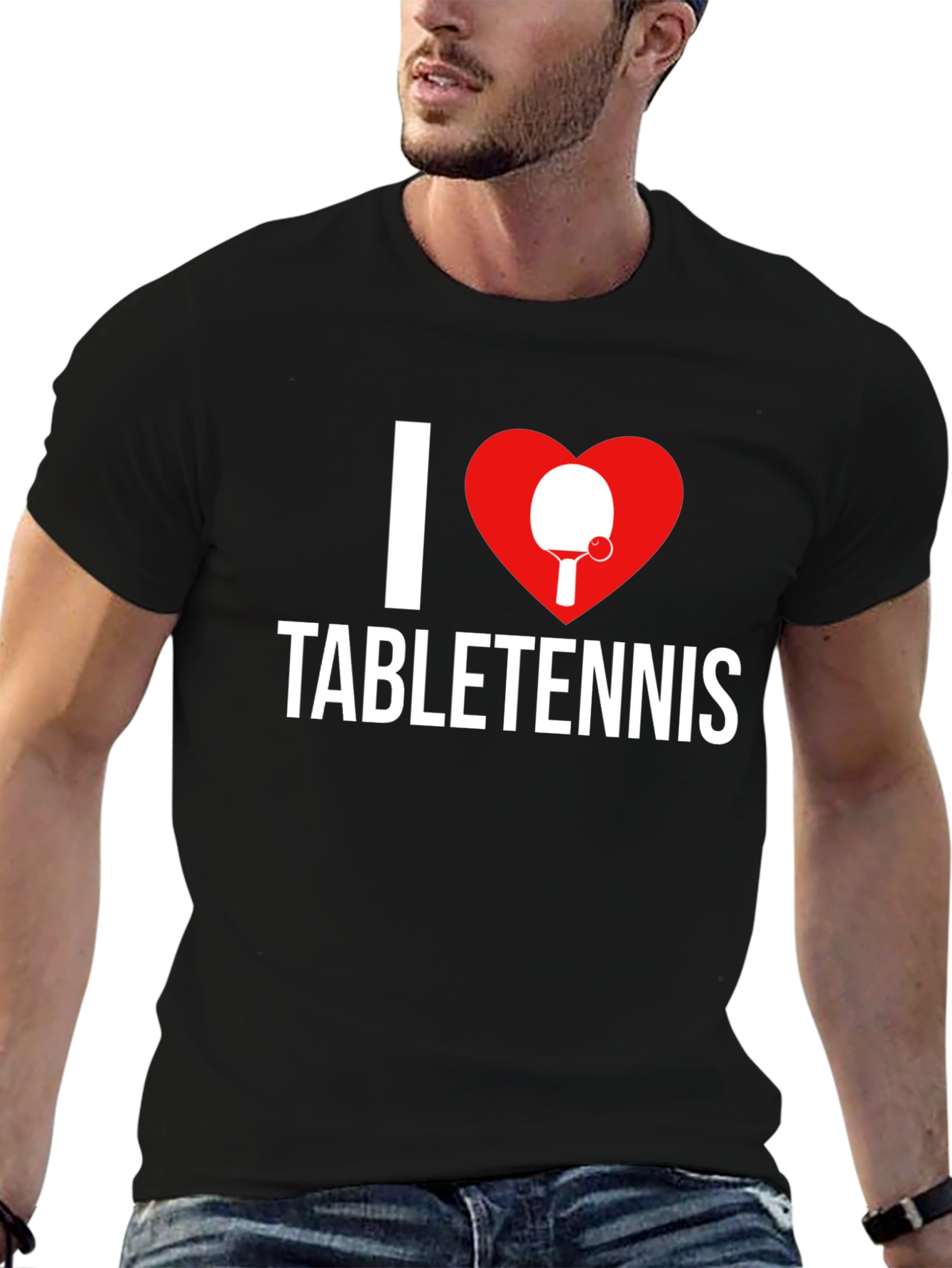 I Heart Table Tennis T-Shirt - Black