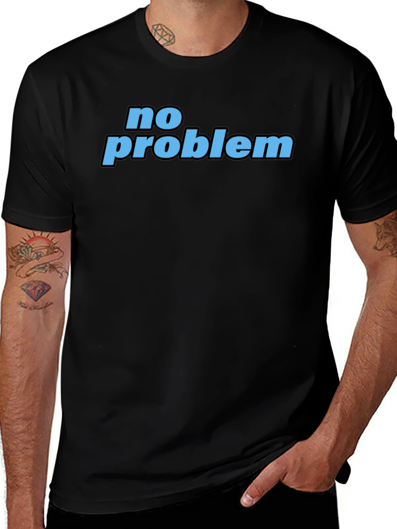No Problem T-Shirt - Casual Black Tee