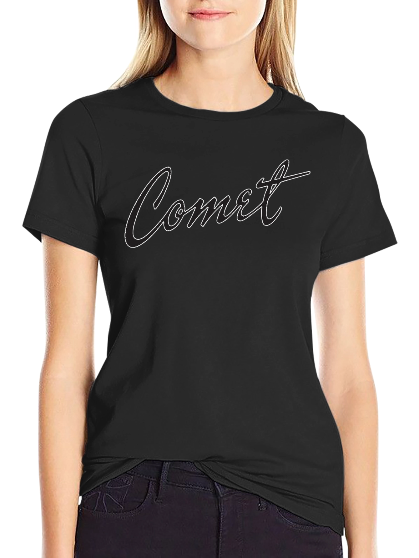 Comet Graphic Tee - Stylish Black T-Shirt