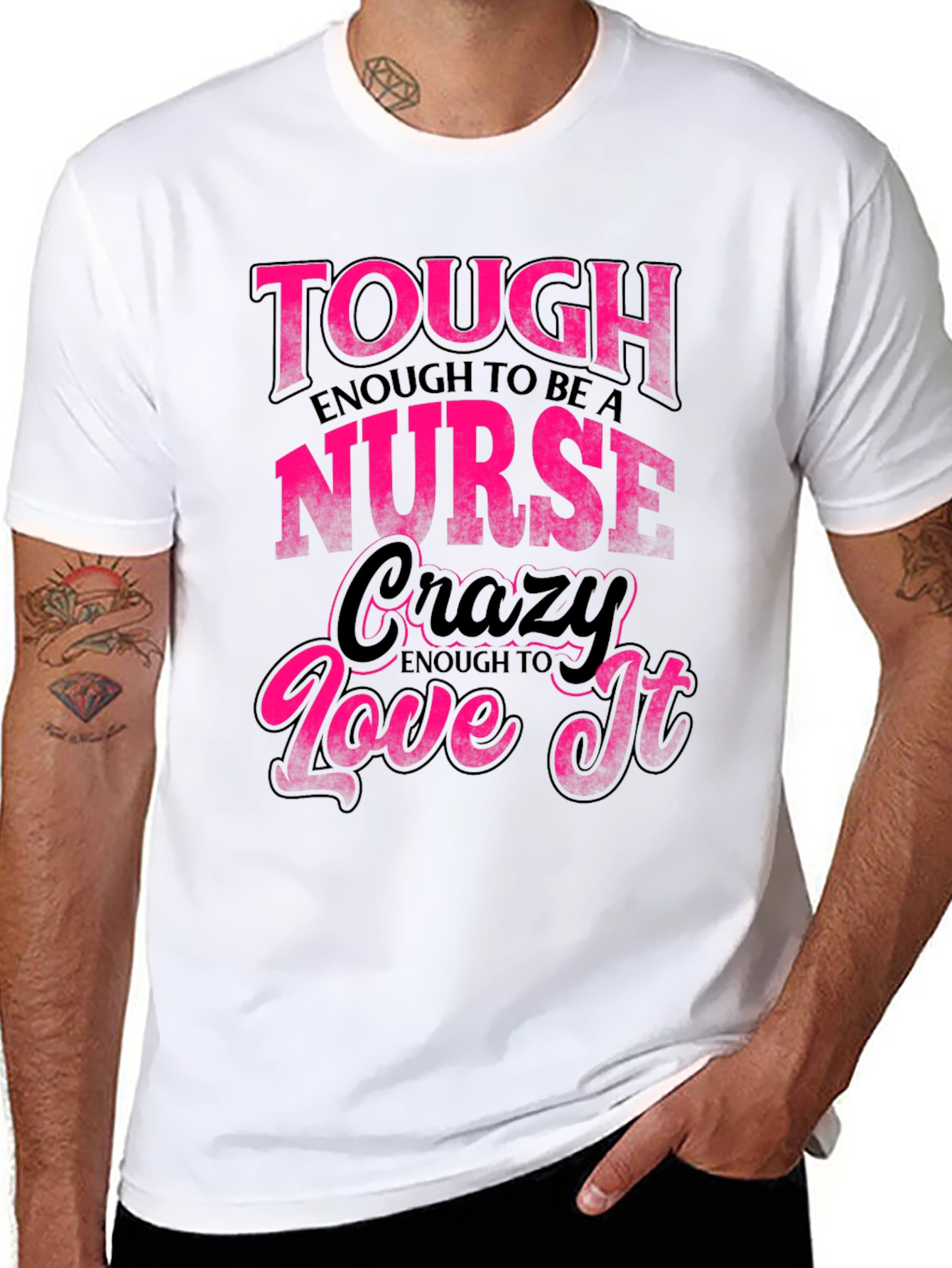 Tough Enough Nurse Black Graphic Tee