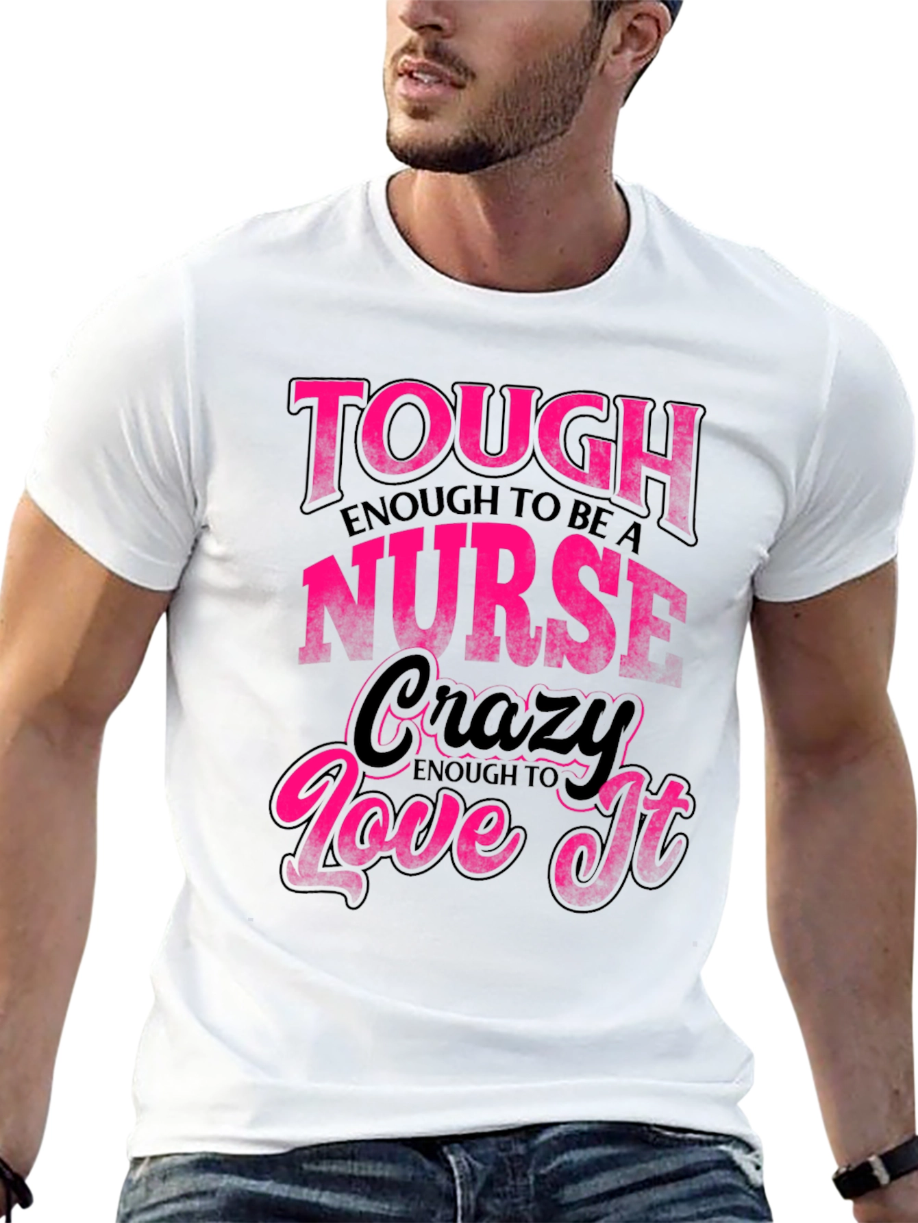 Tough Enough Nurse Black Graphic Tee