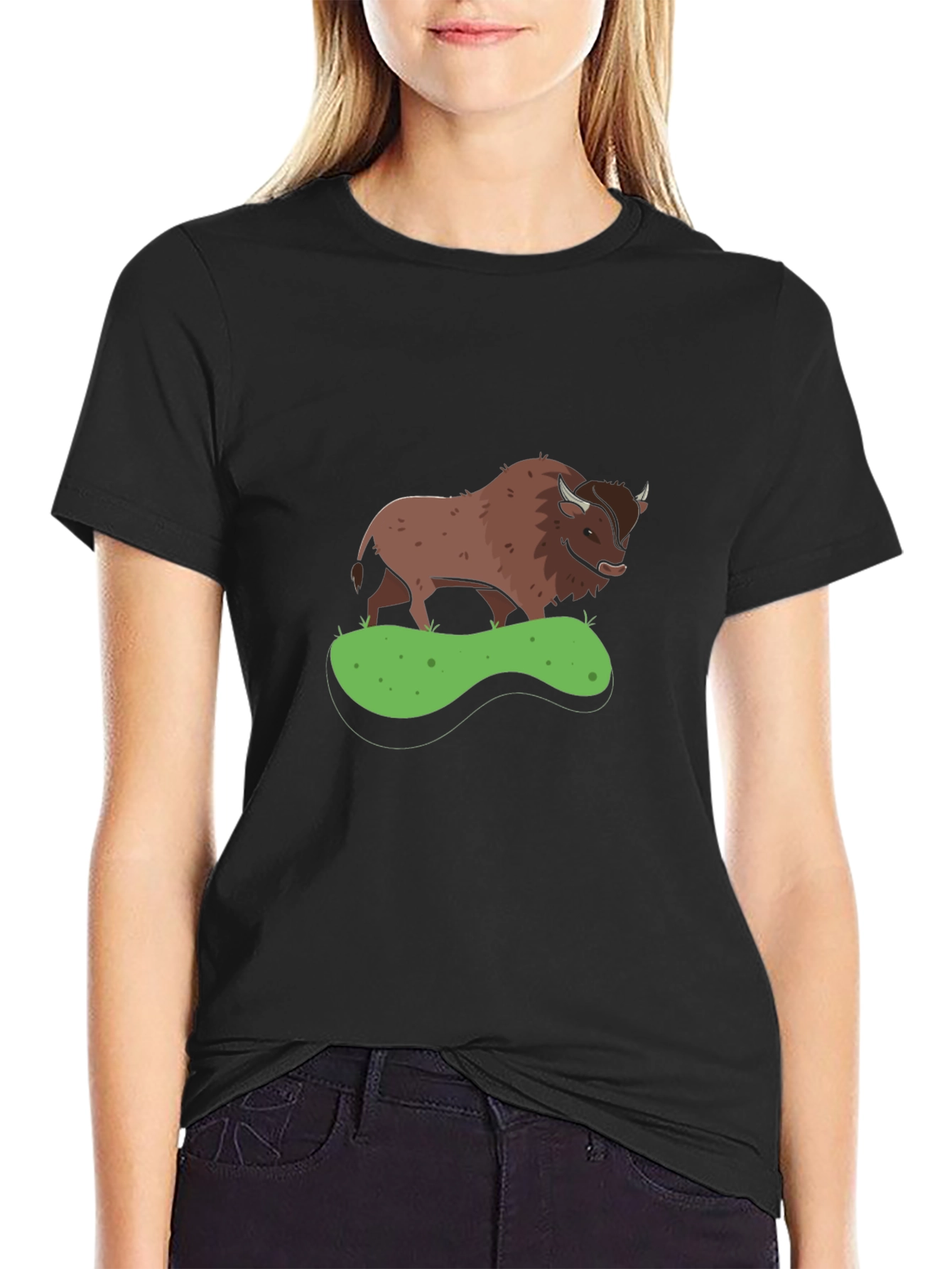 Bison Graphic Tee - Black Casual Shirt