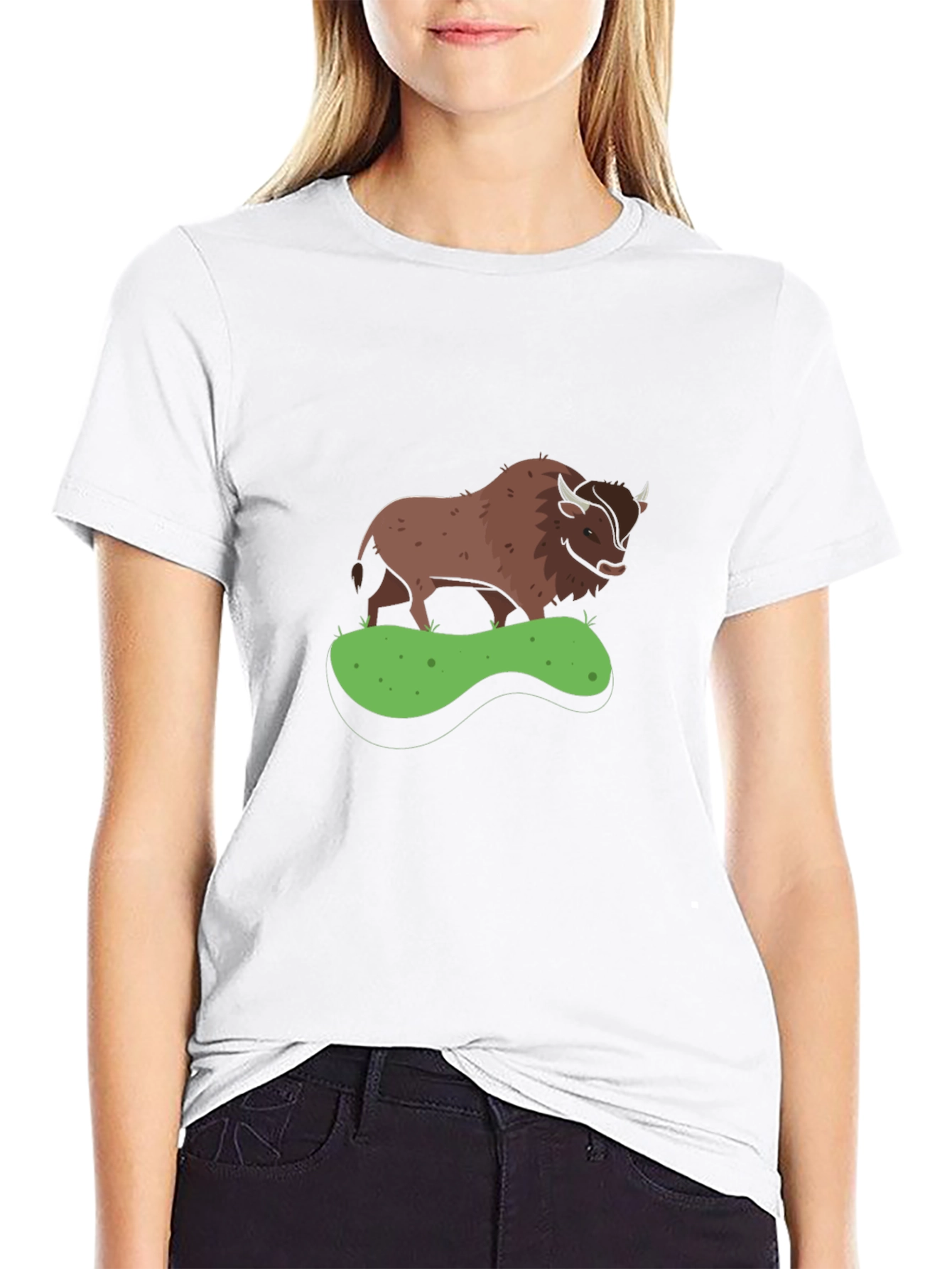 Bison Graphic Tee - Black Casual Shirt