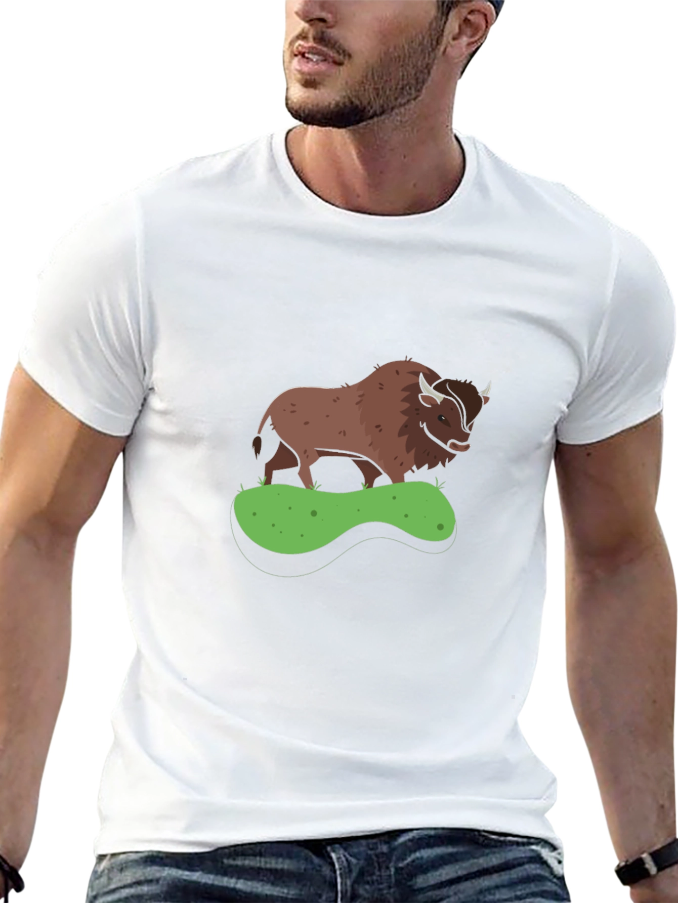 Bison Graphic Tee - Black Casual Shirt