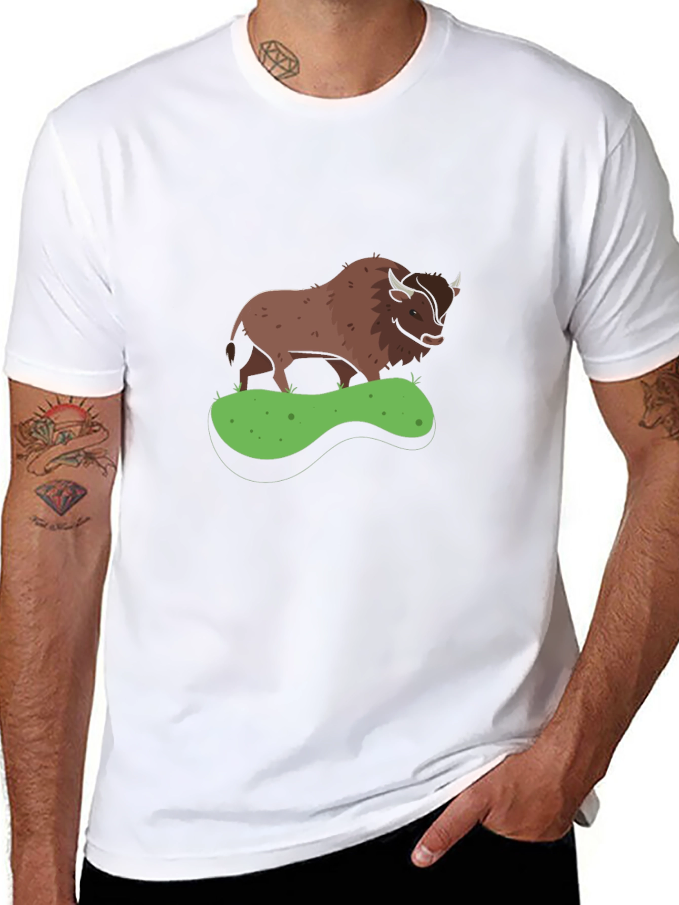 Bison Graphic Tee - Black Casual Shirt