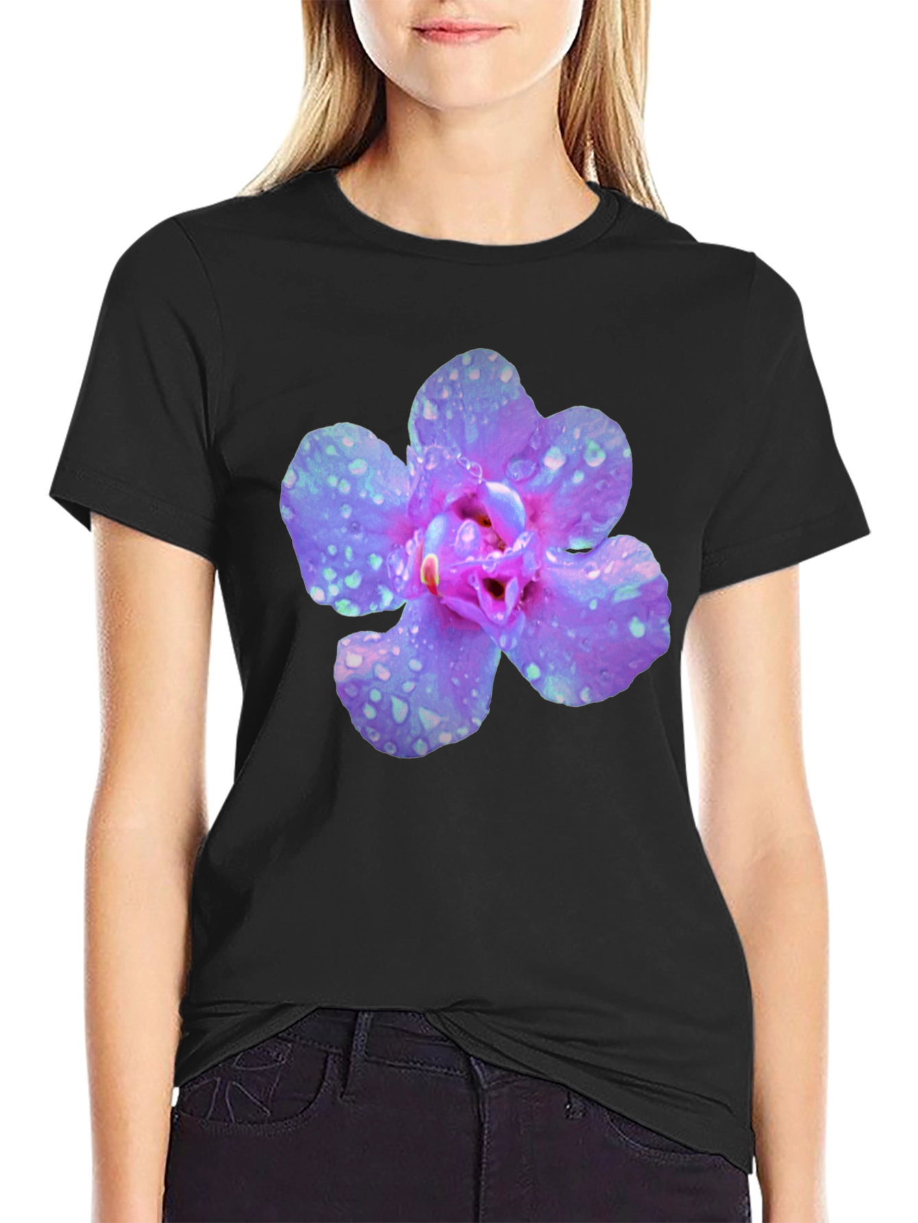 Floral Black T-Shirt for Men