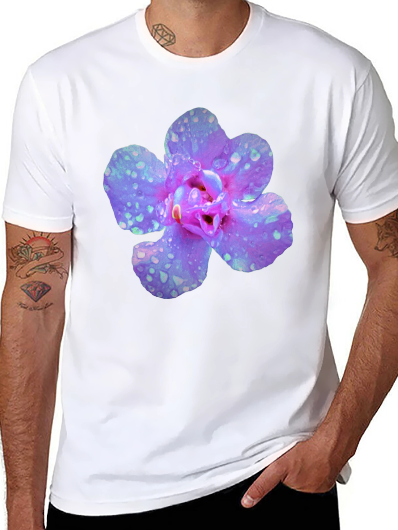 Floral Black T-Shirt for Men
