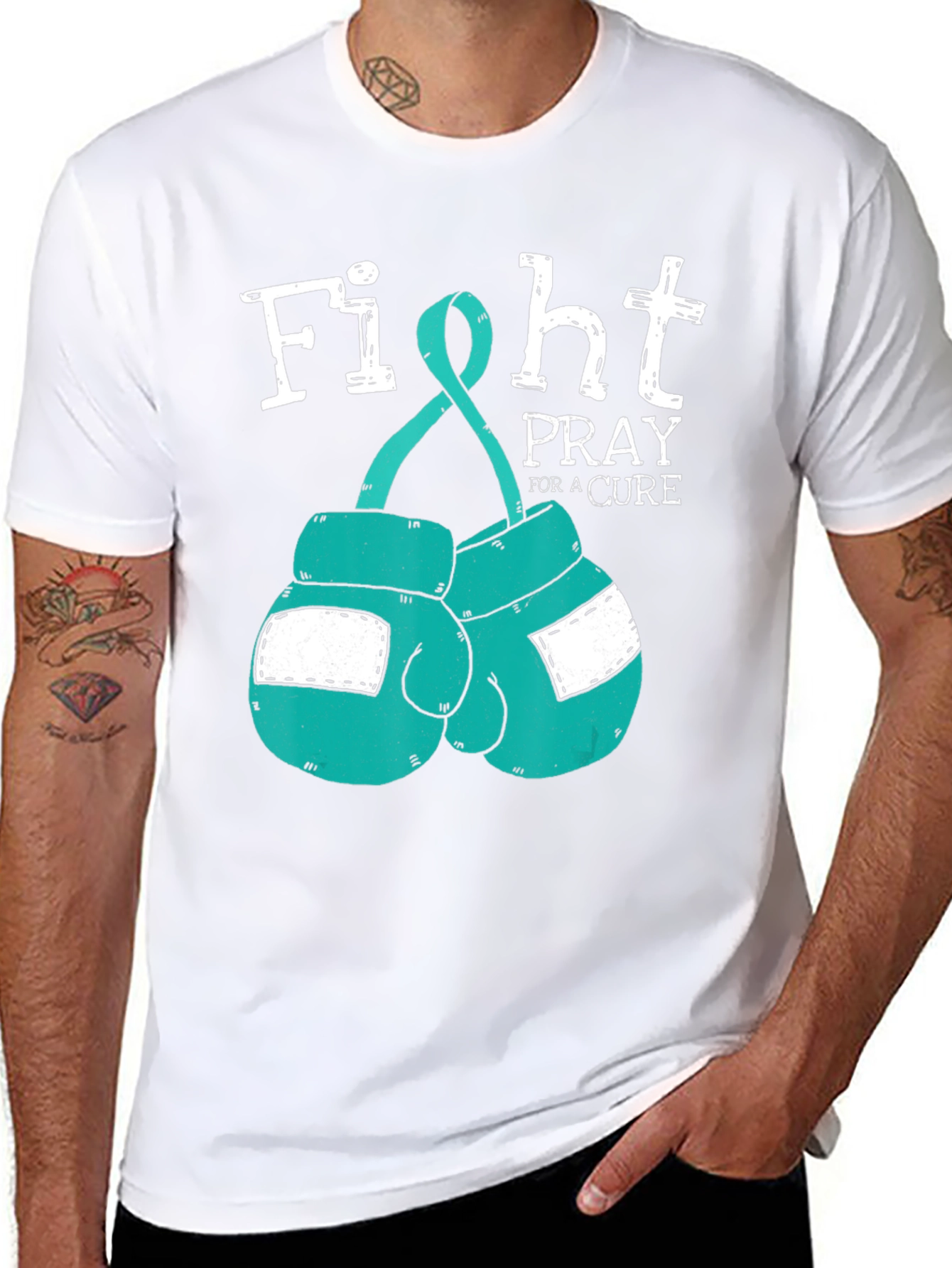Fight Pray Cure Boxing Gloves T-Shirt
