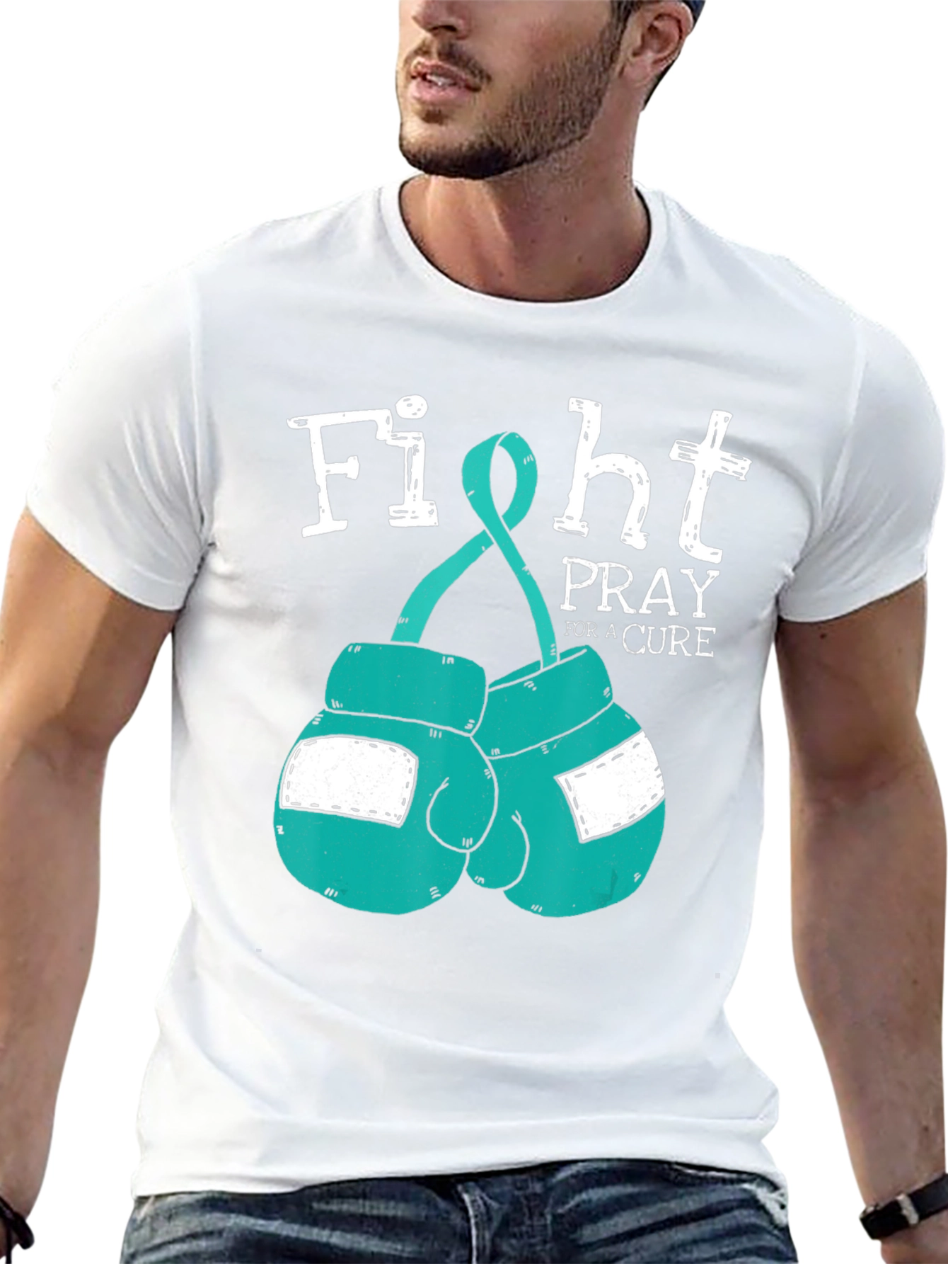 Fight Pray Cure Boxing Gloves T-Shirt