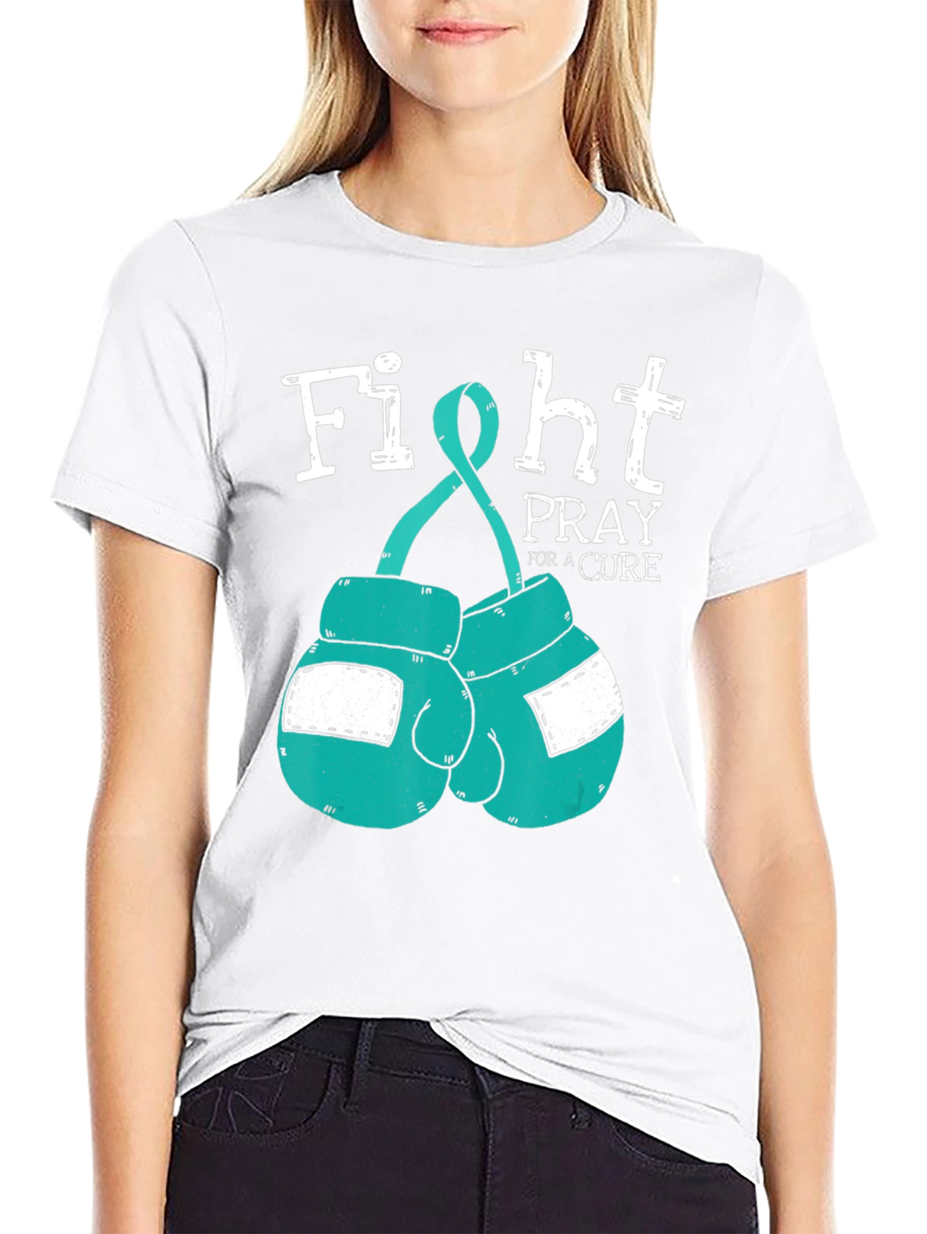 Fight Pray Cure Boxing Gloves T-Shirt
