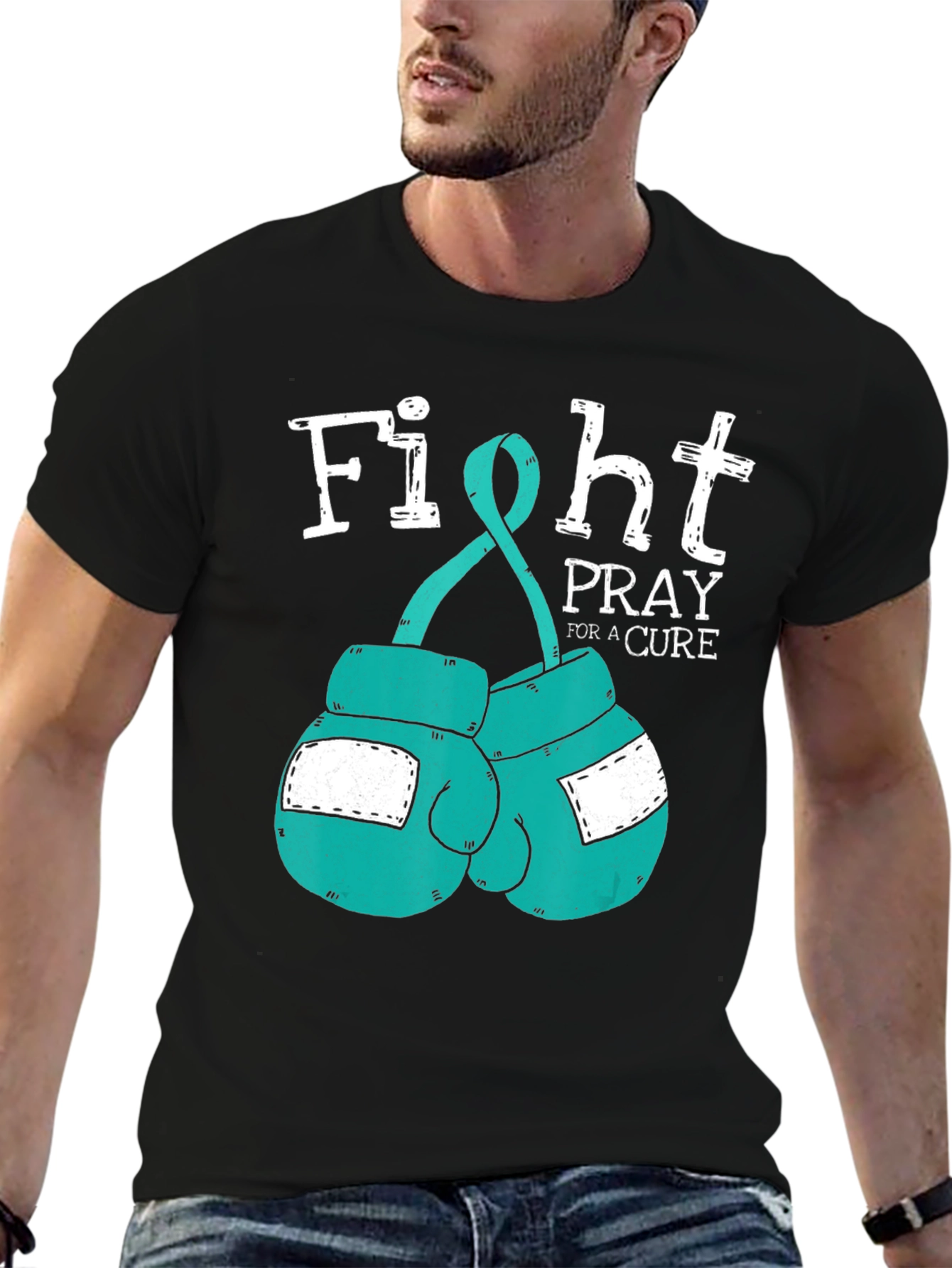 Fight Pray Cure Boxing Gloves T-Shirt