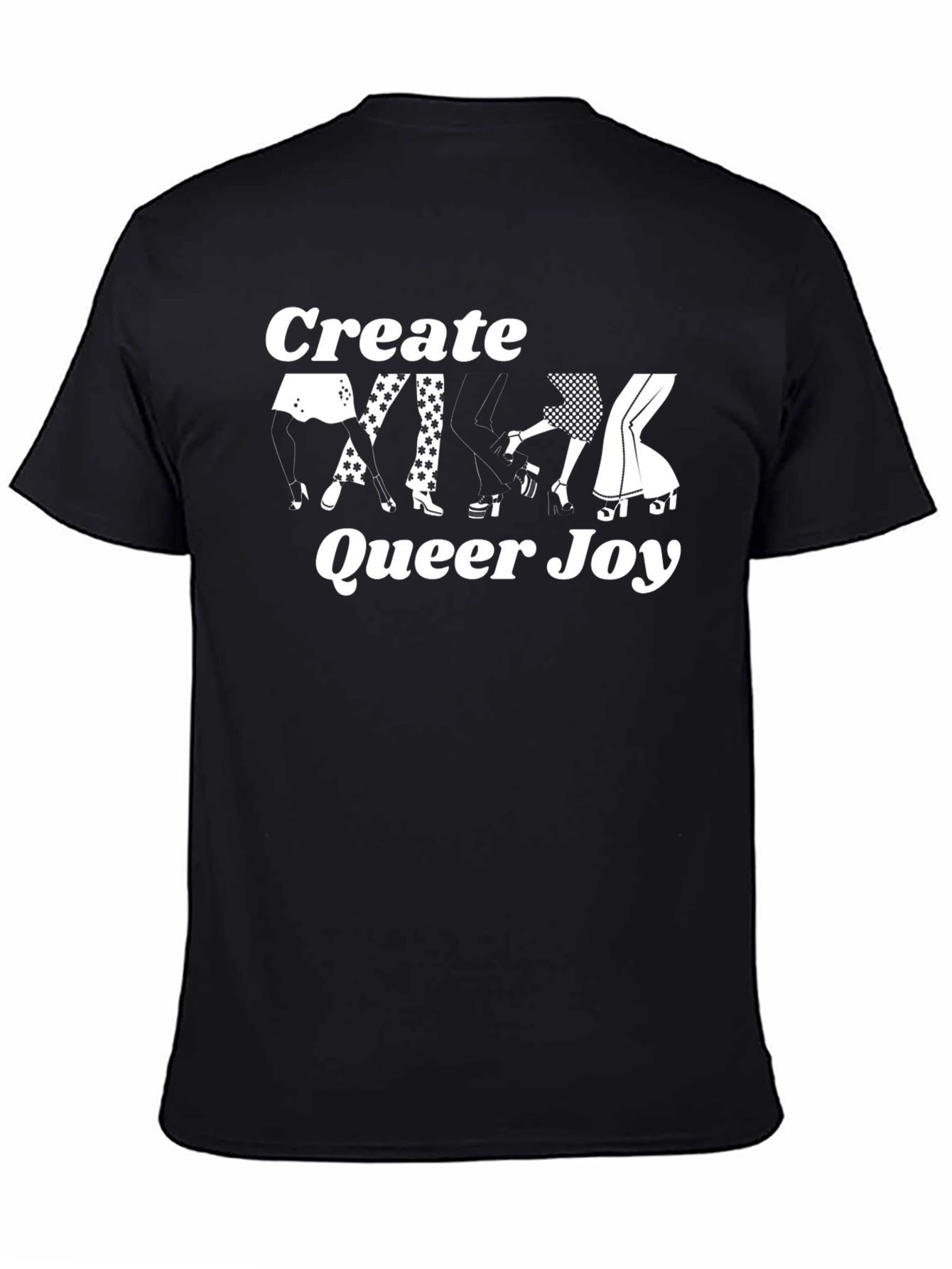 Create Queer Joy Graphic Tee - Black Cotton T-Shirt