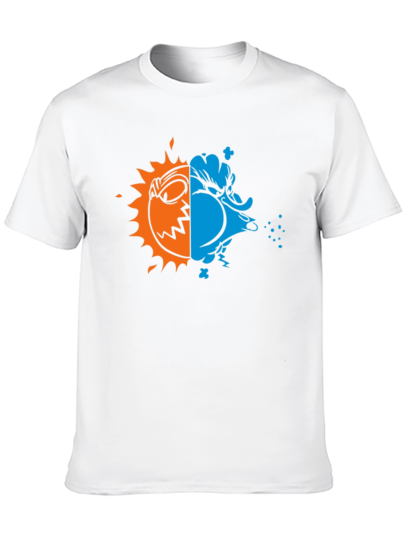 Black T-Shirt with Half Sun and Half Snow Design