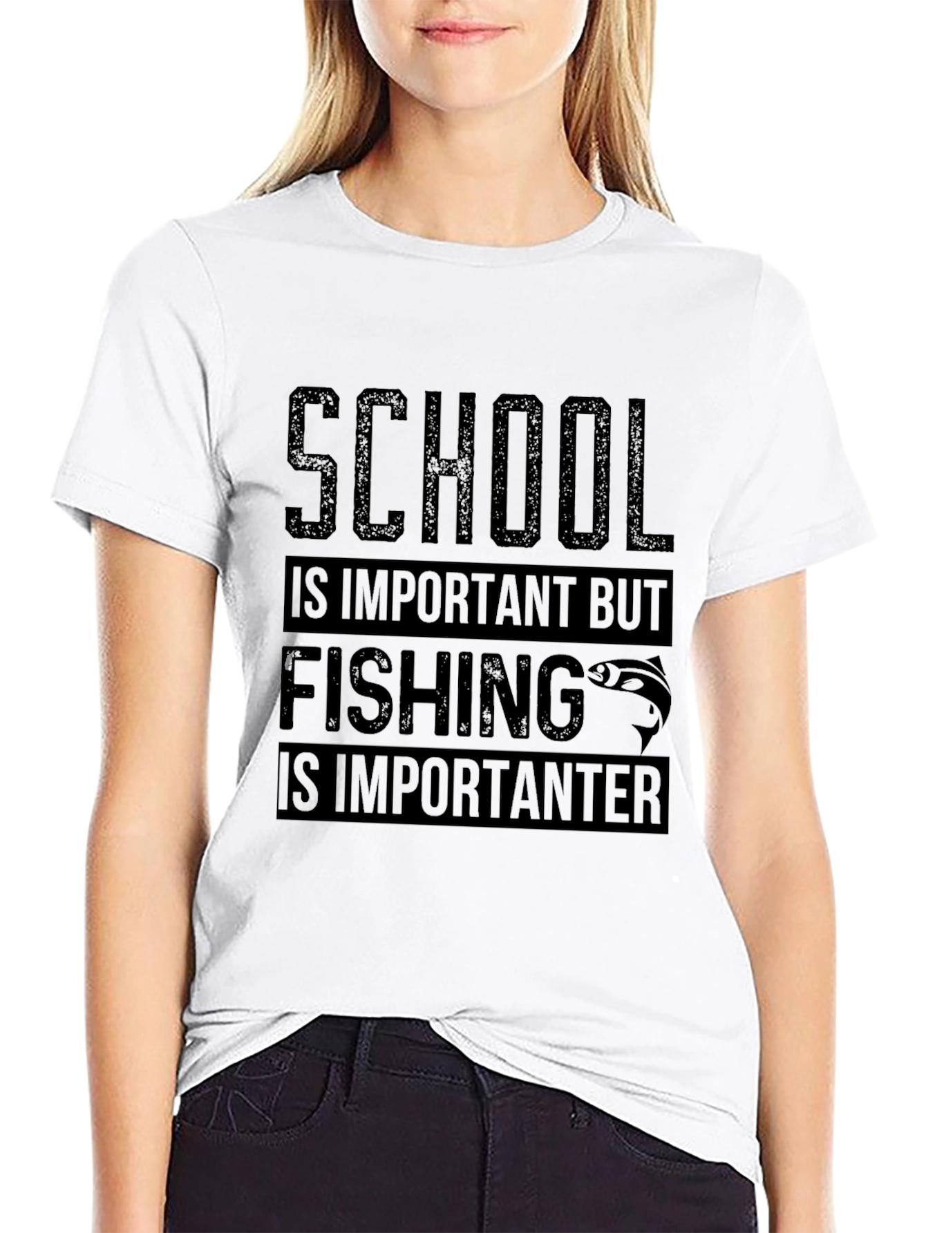 Fishing is Importanter Black T-Shirt