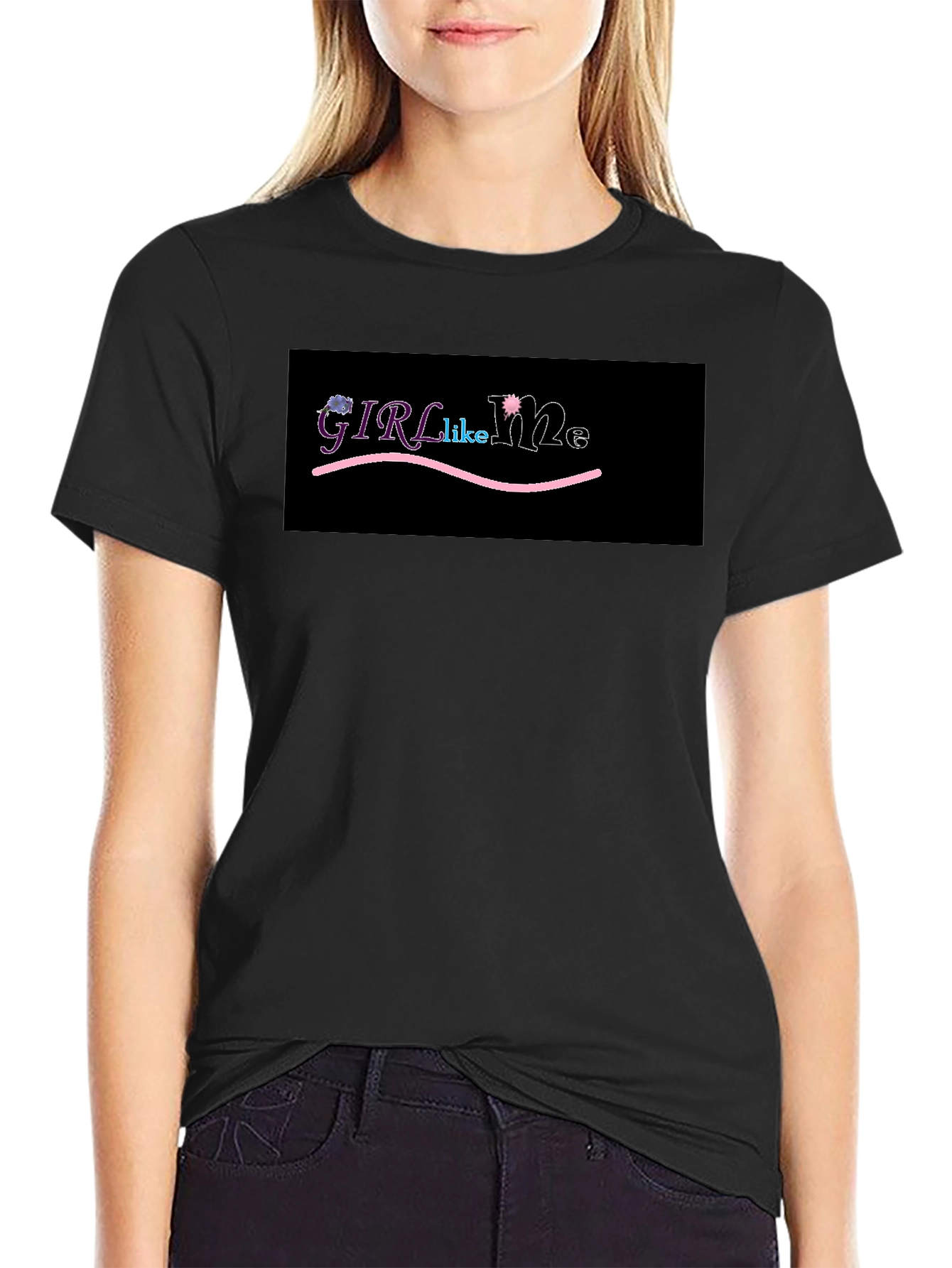 Girl Like Me Graphic Tee - Black Cotton T-Shirt