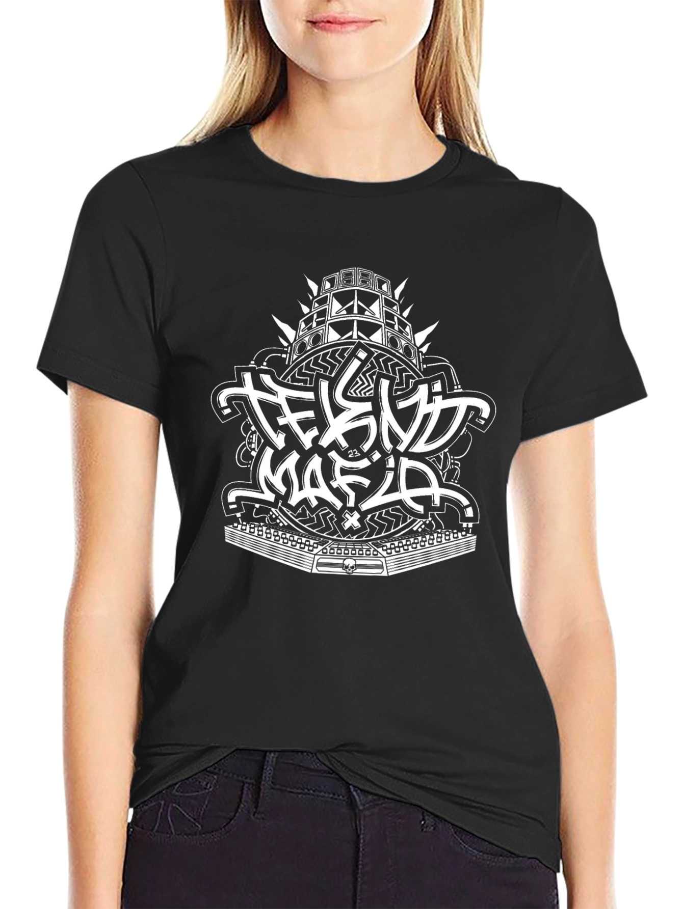 Tekno Mafia Black Graphic Tee - Music Rave Style