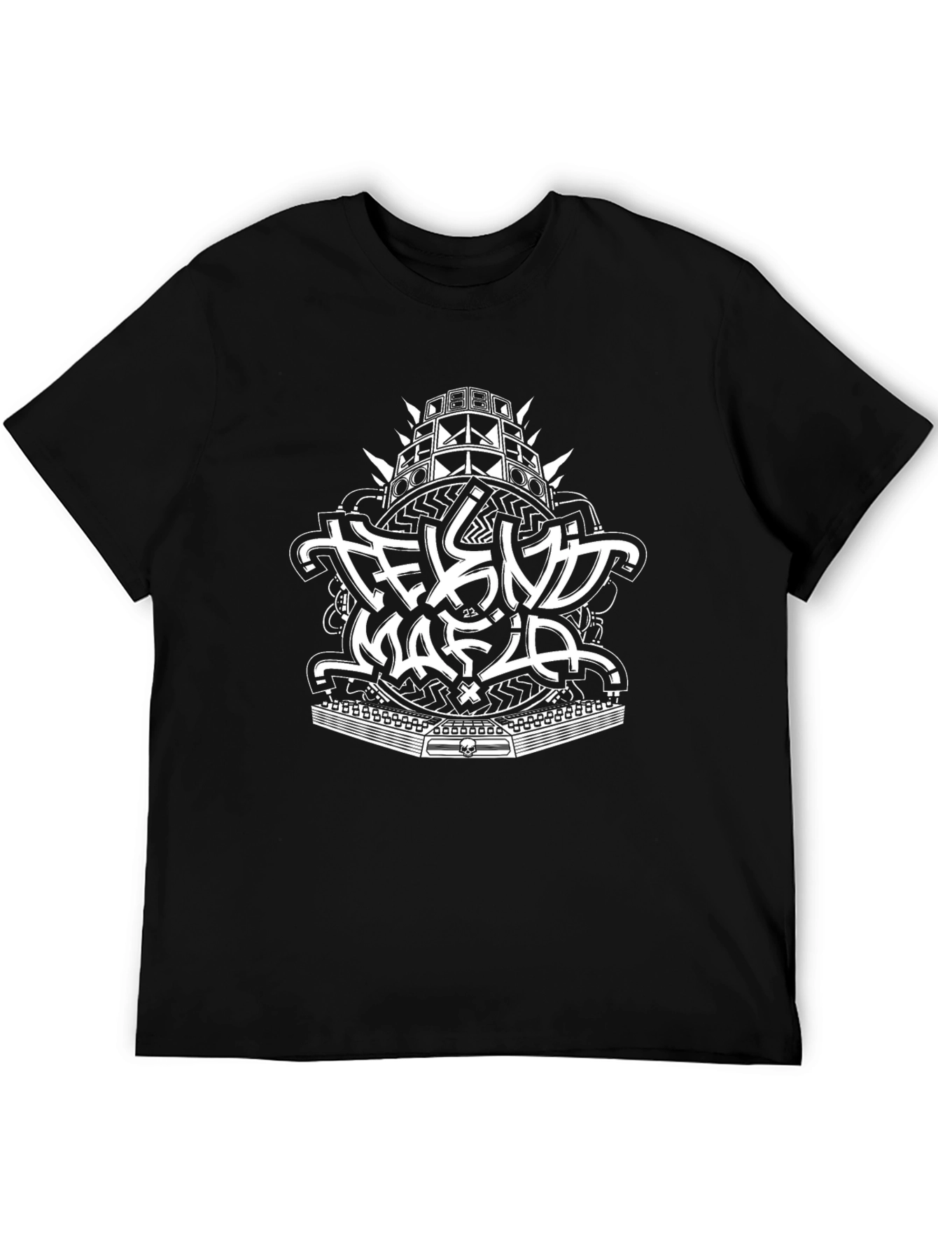 Tekno Mafia Black Graphic Tee - Music Rave Style
