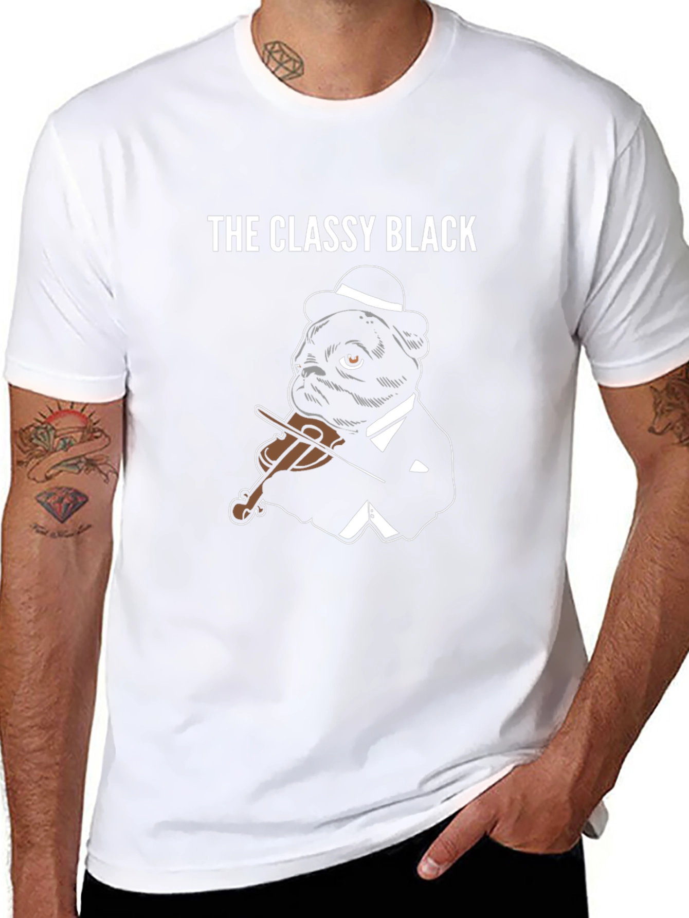 The Classy Black Pug T-Shirt