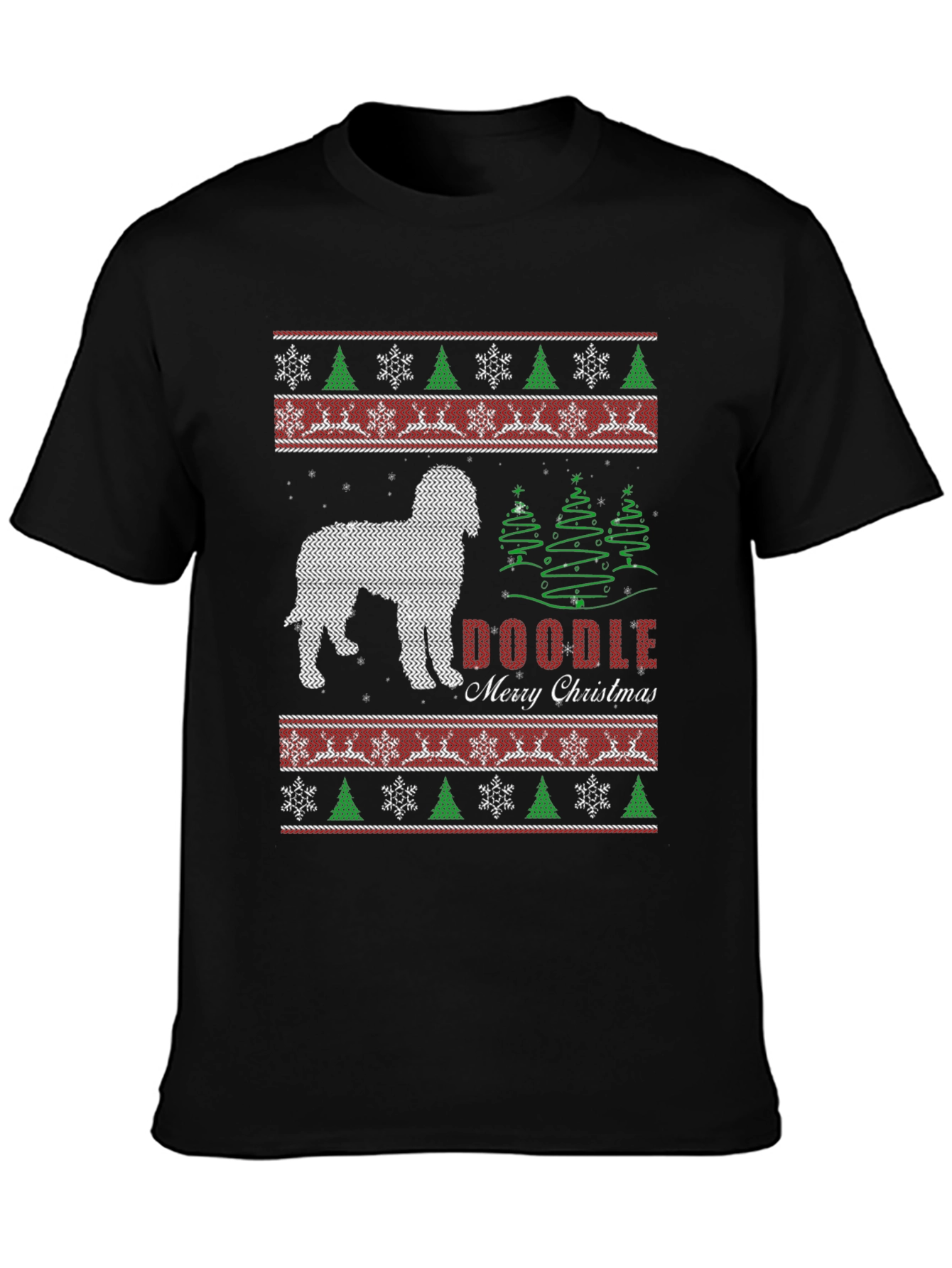 Doodle Merry Christmas Holiday Graphic Tee