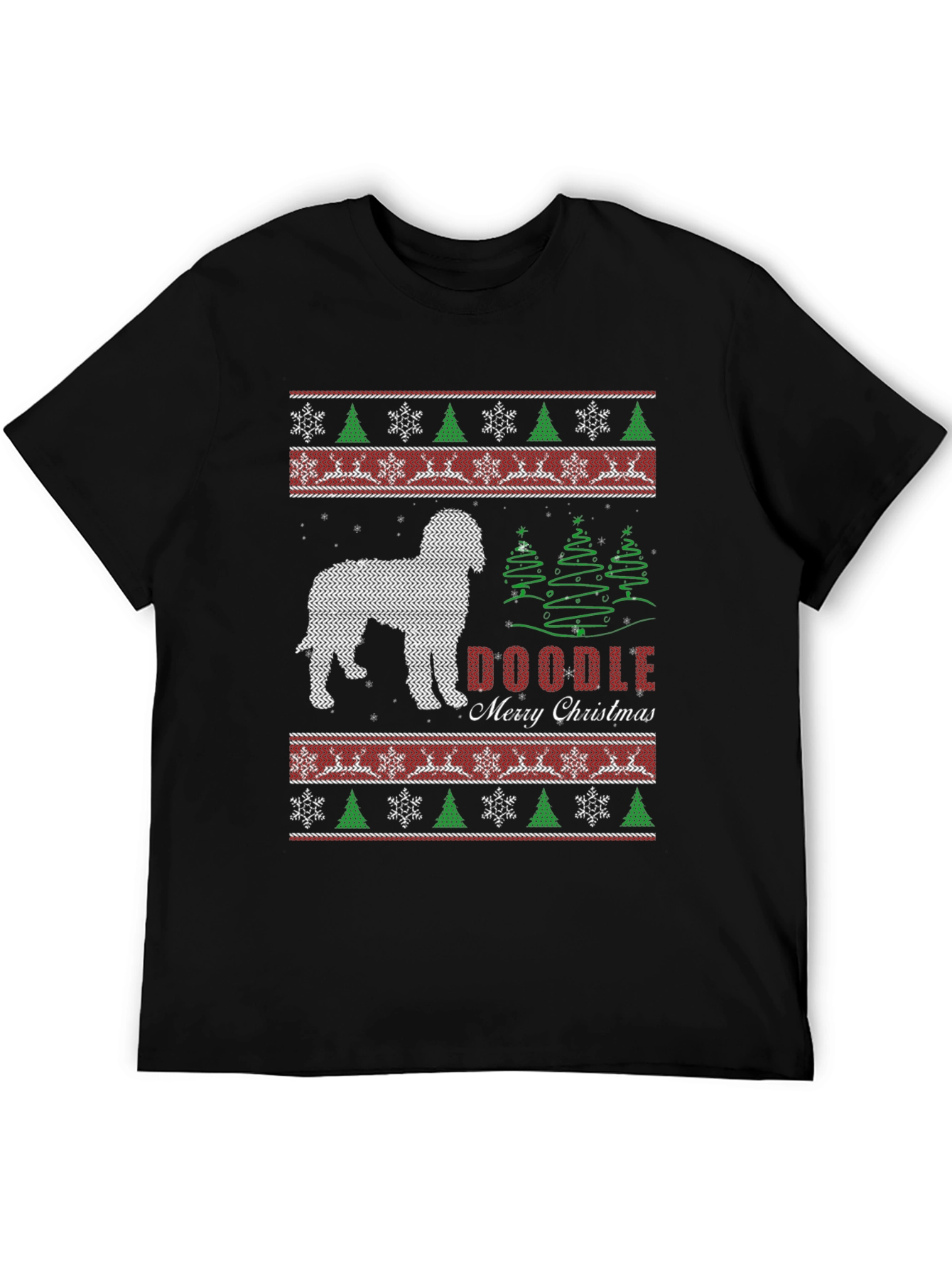 Doodle Merry Christmas Holiday Graphic Tee