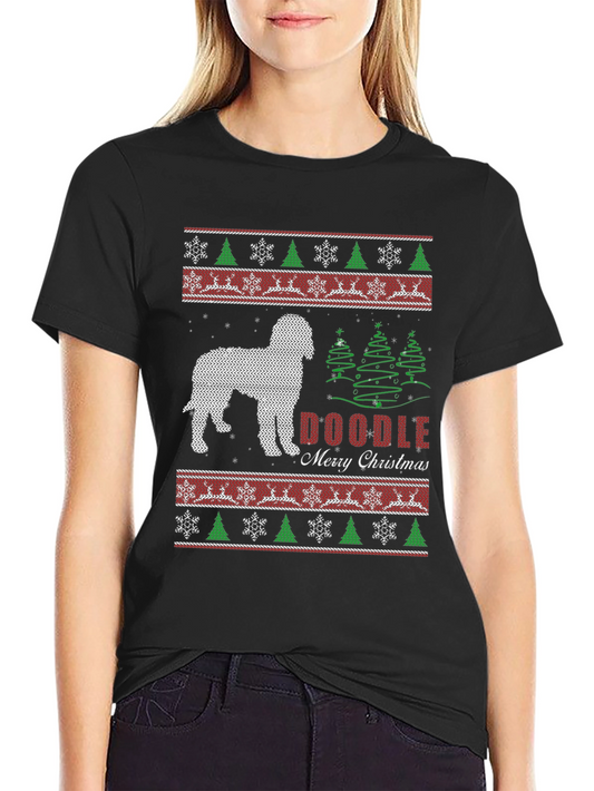 Doodle Merry Christmas Holiday Graphic Tee