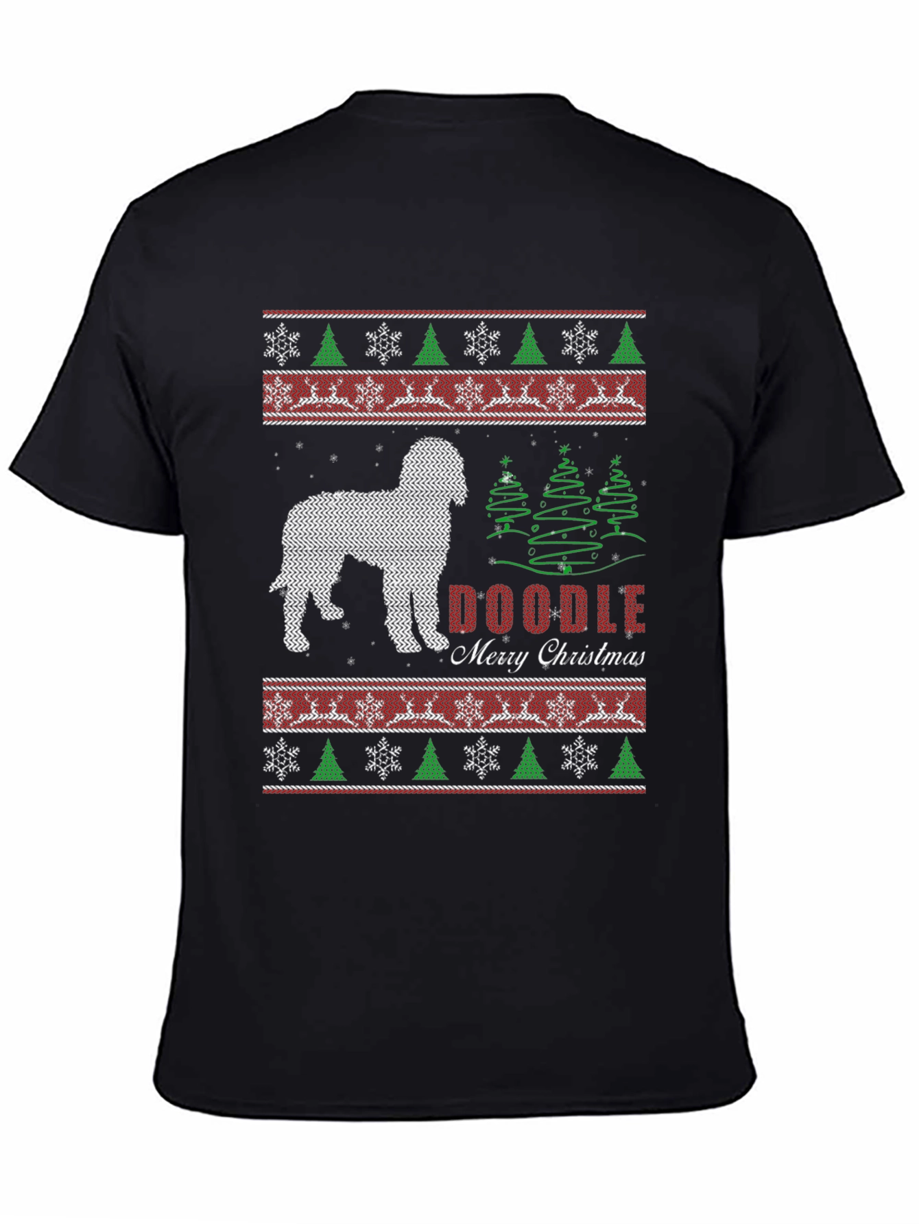 Doodle Merry Christmas Holiday Graphic Tee