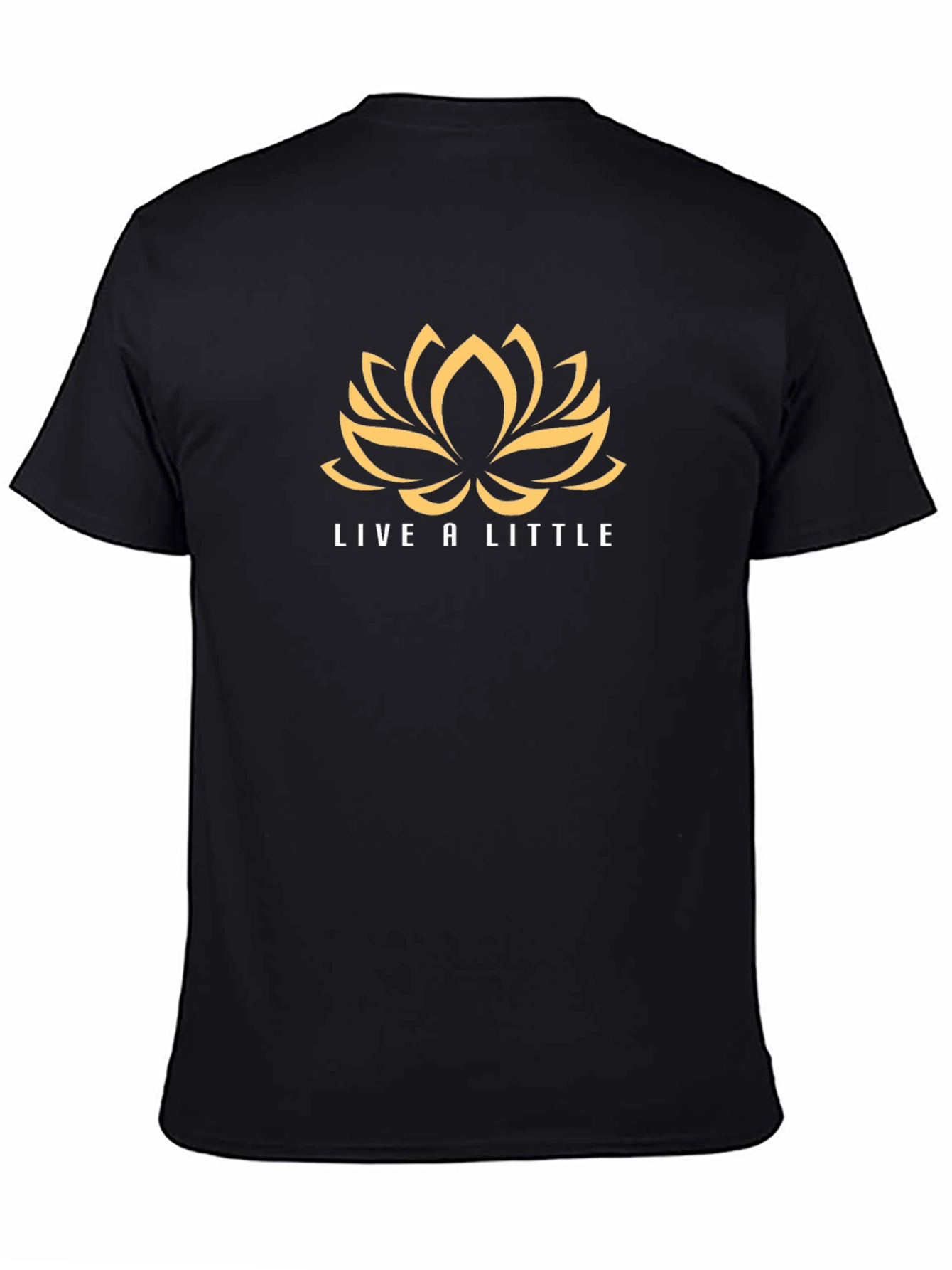 Live a Little Black Graphic Tee with Lotus