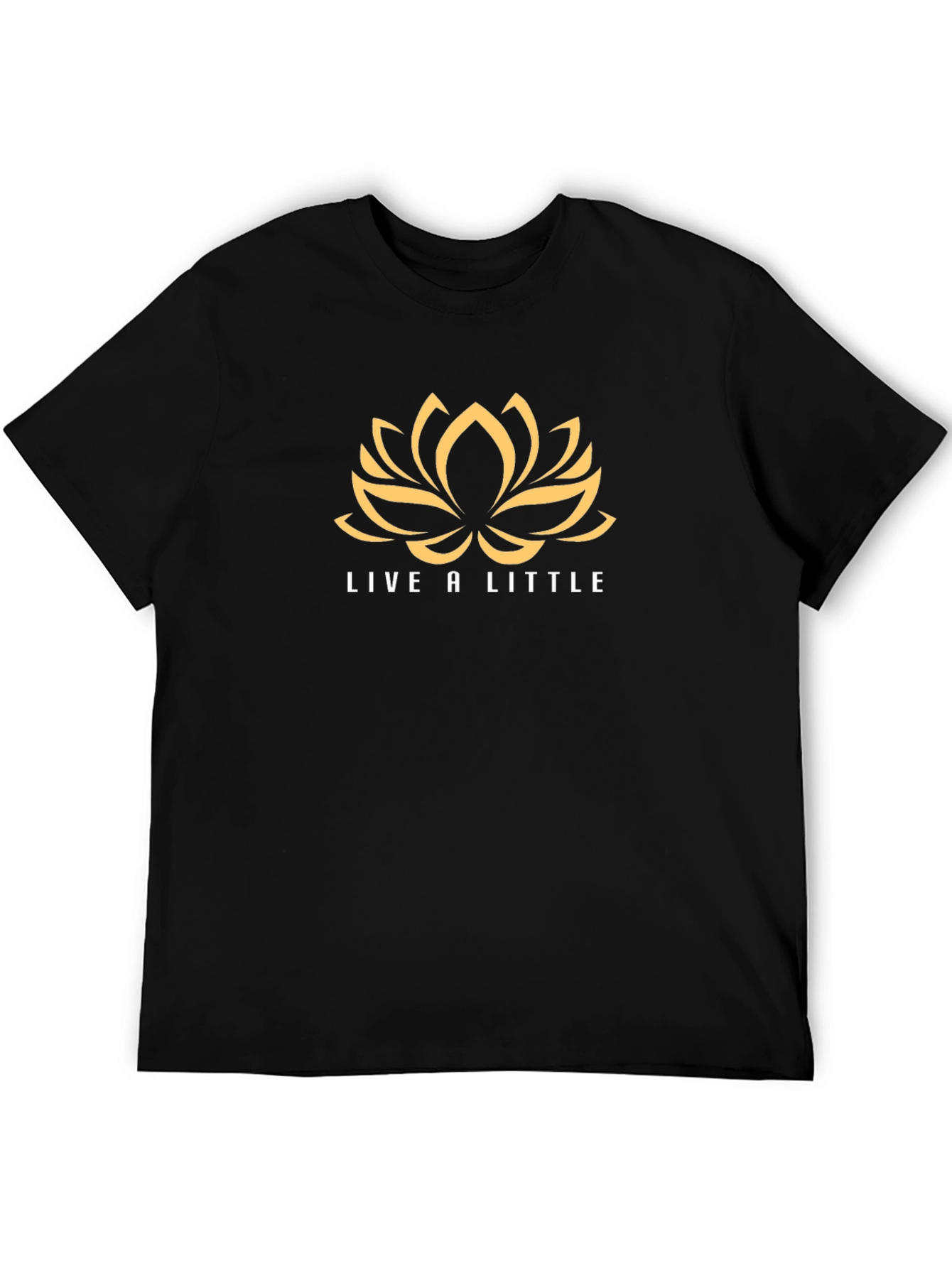 Live a Little Black Graphic Tee with Lotus