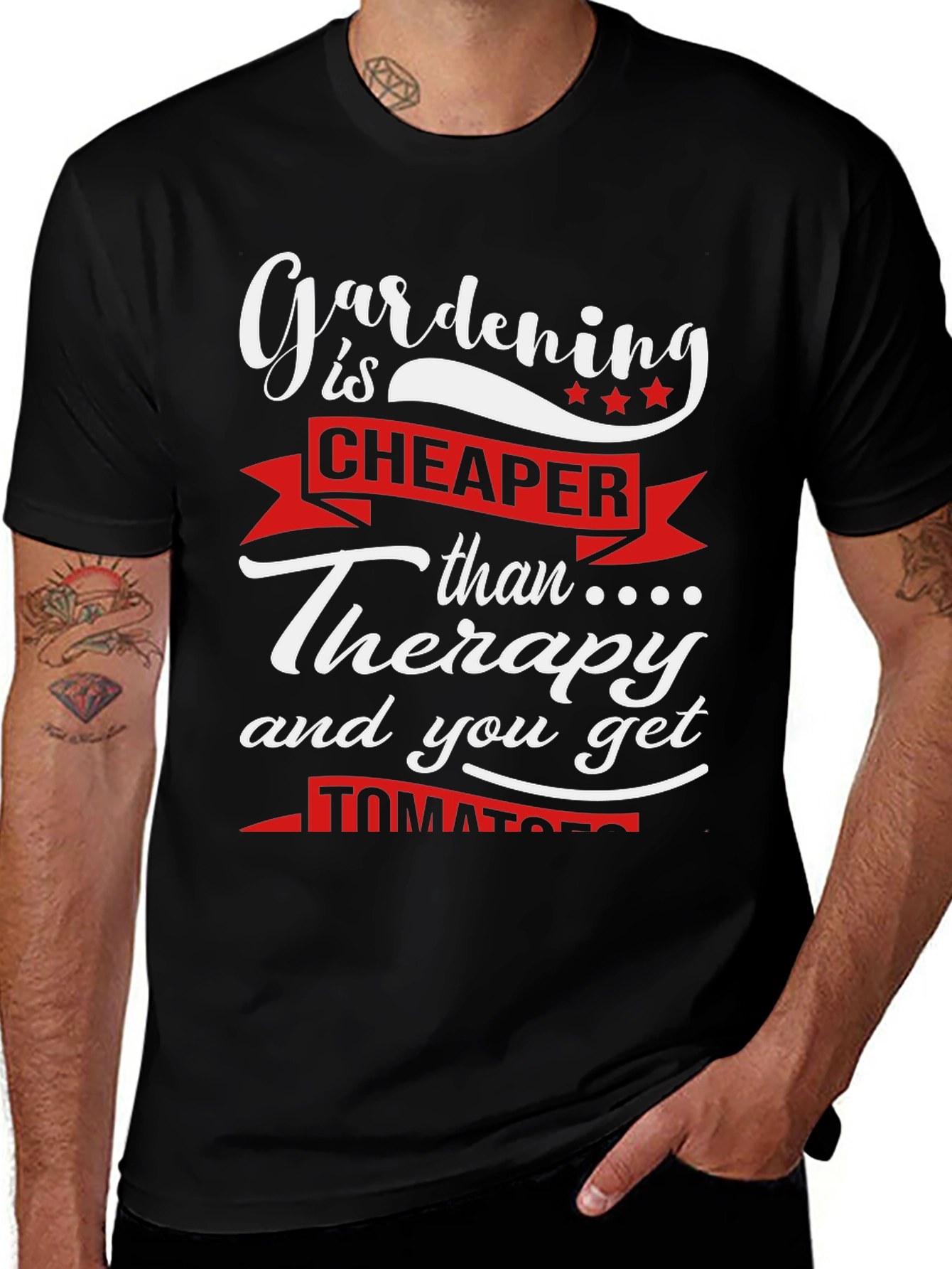Gardening is Cheaper Than Therapy Graphic Tee