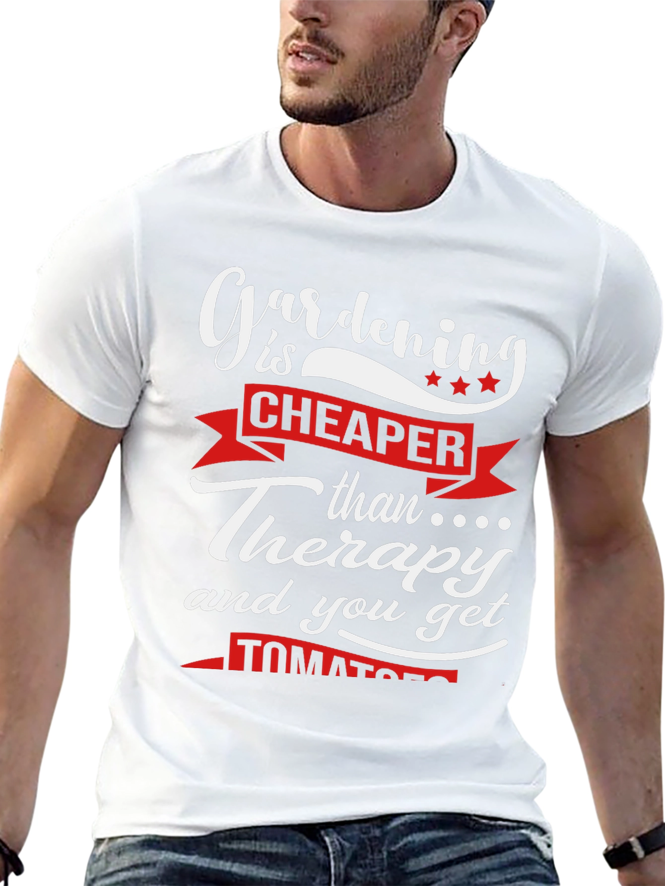 Gardening is Cheaper Than Therapy Graphic Tee