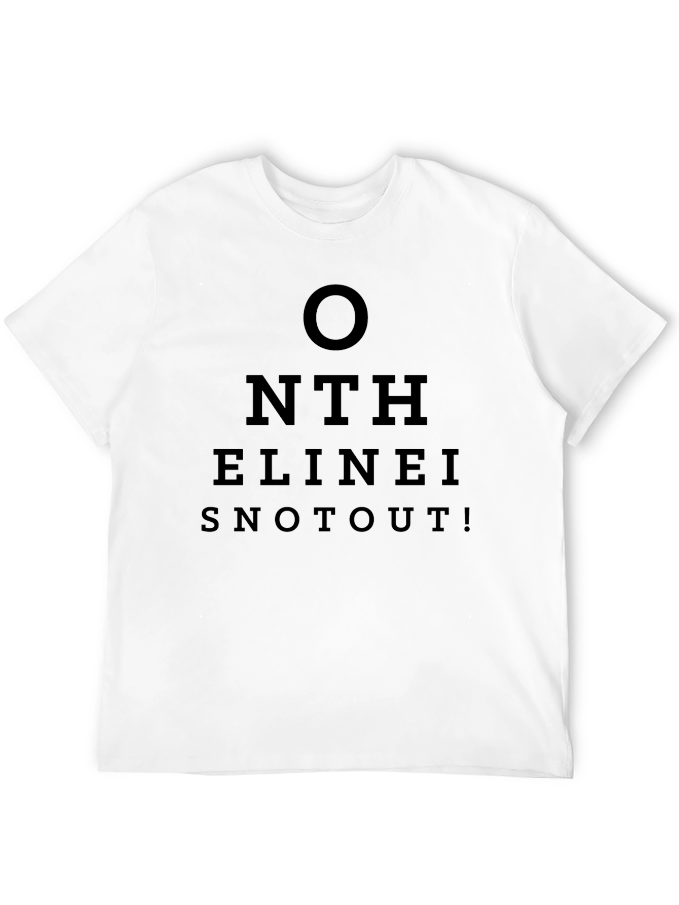 Eye Chart Funny SNOTOUT! Black Graphic Tee