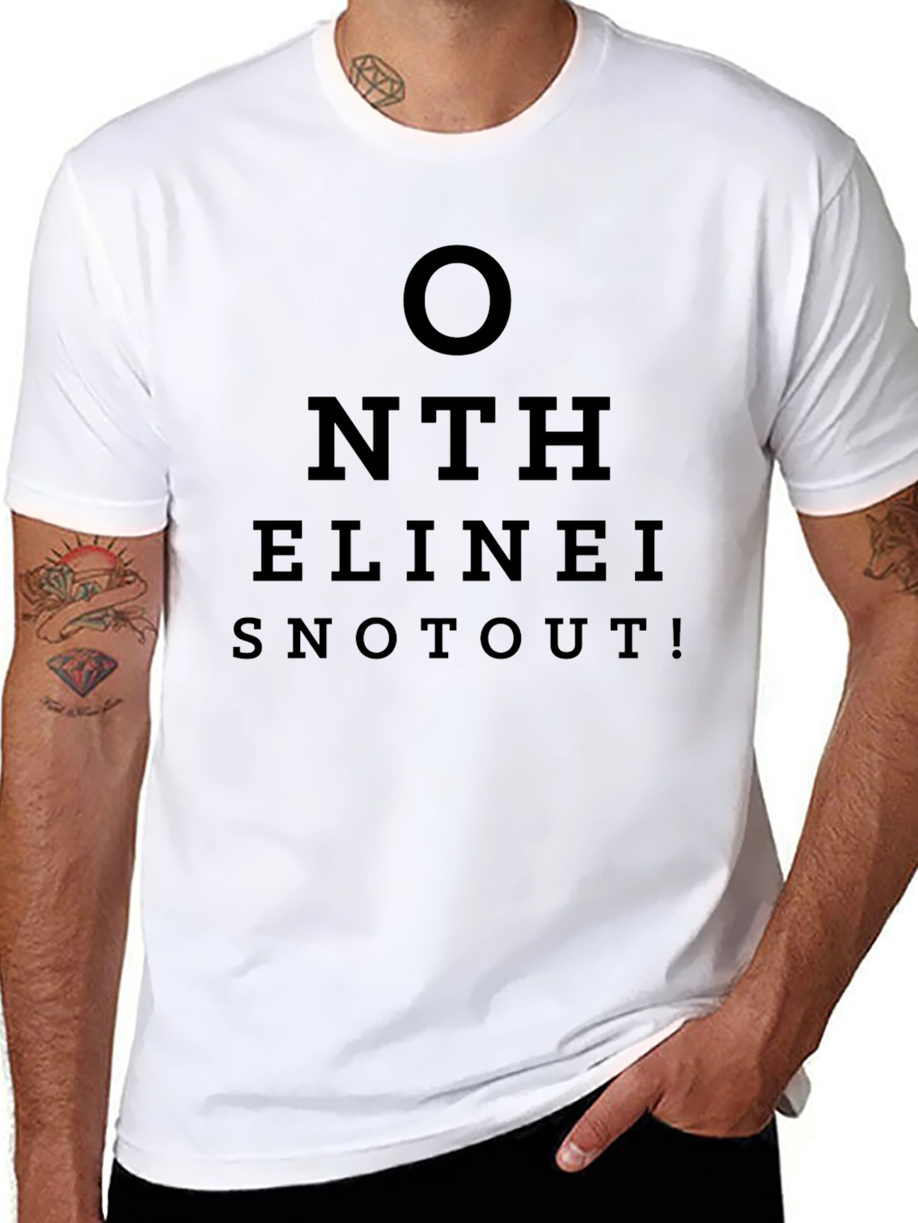 Eye Chart Funny SNOTOUT! Black Graphic Tee