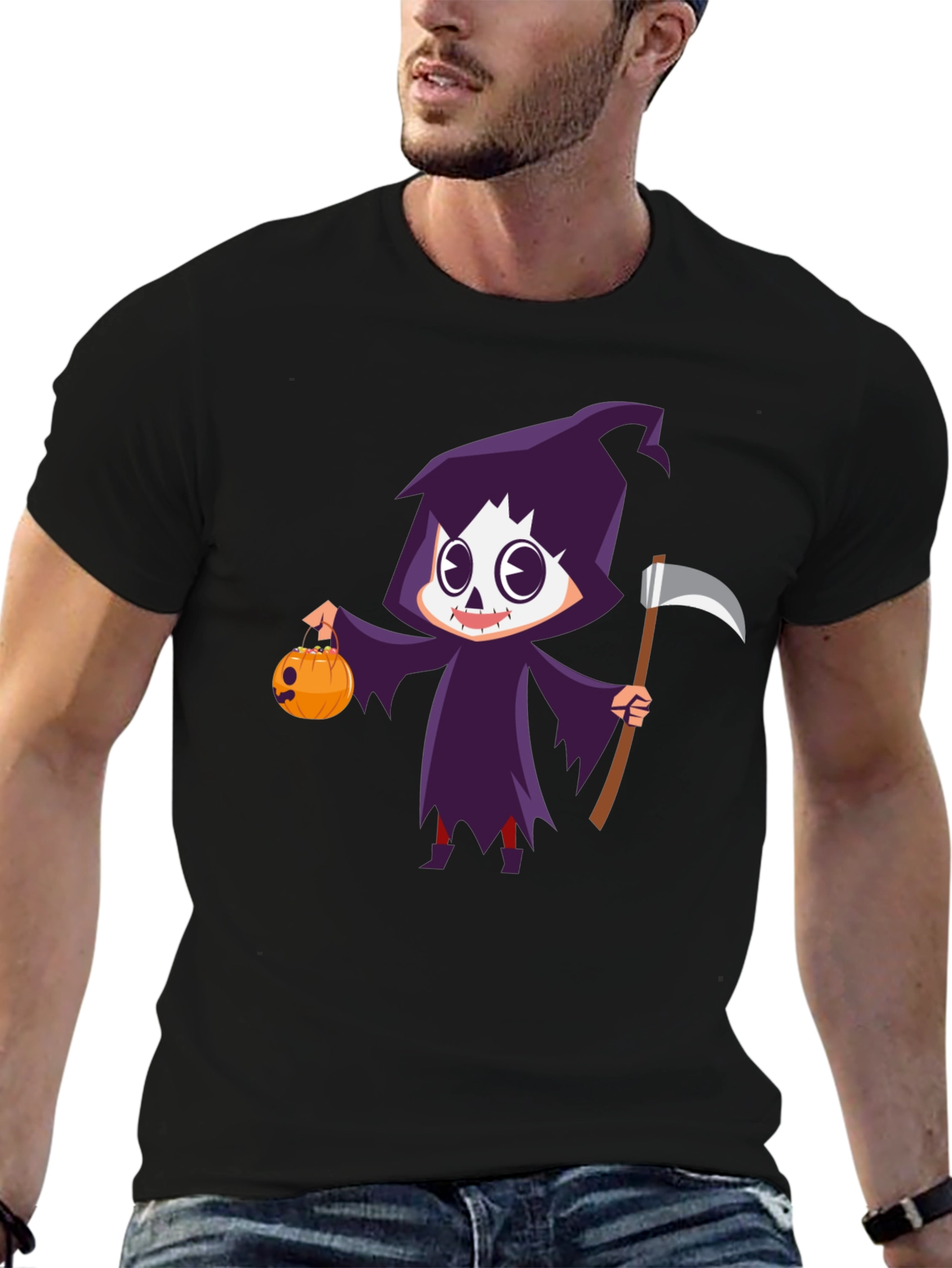 Grim Reaper Halloween Graphic T-Shirt