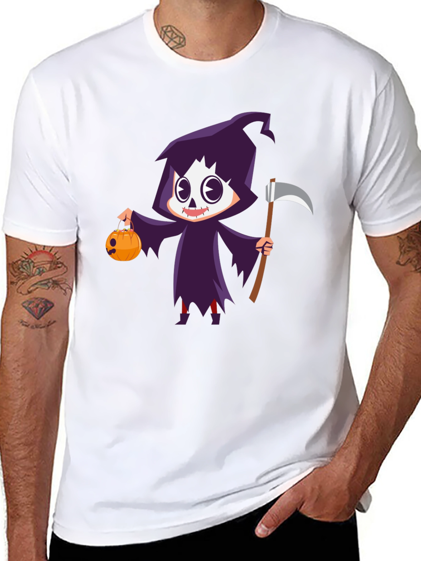 Grim Reaper Halloween Graphic T-Shirt