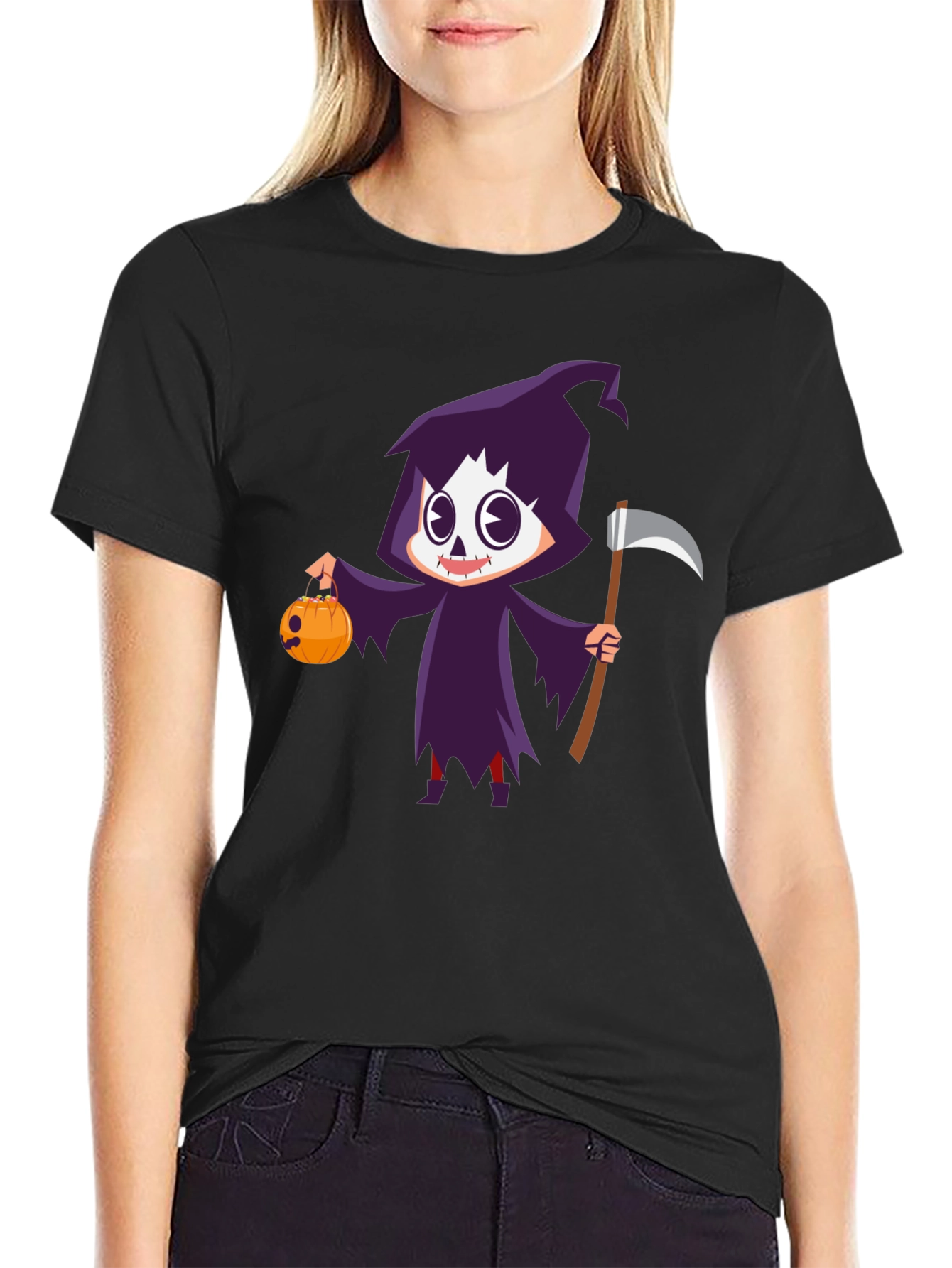 Grim Reaper Halloween Graphic T-Shirt
