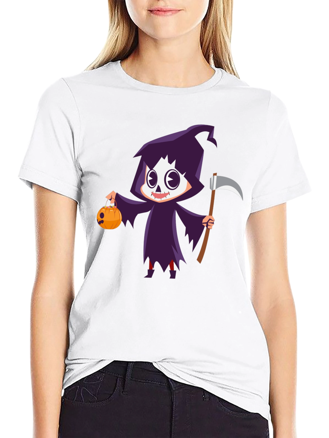 Grim Reaper Halloween Graphic T-Shirt