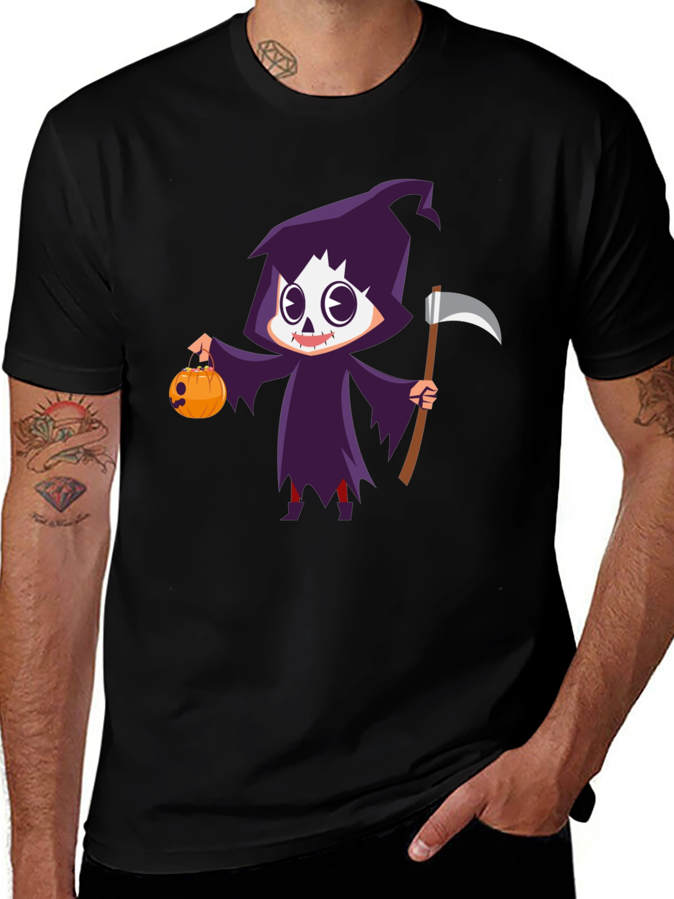 Grim Reaper Halloween Graphic T-Shirt