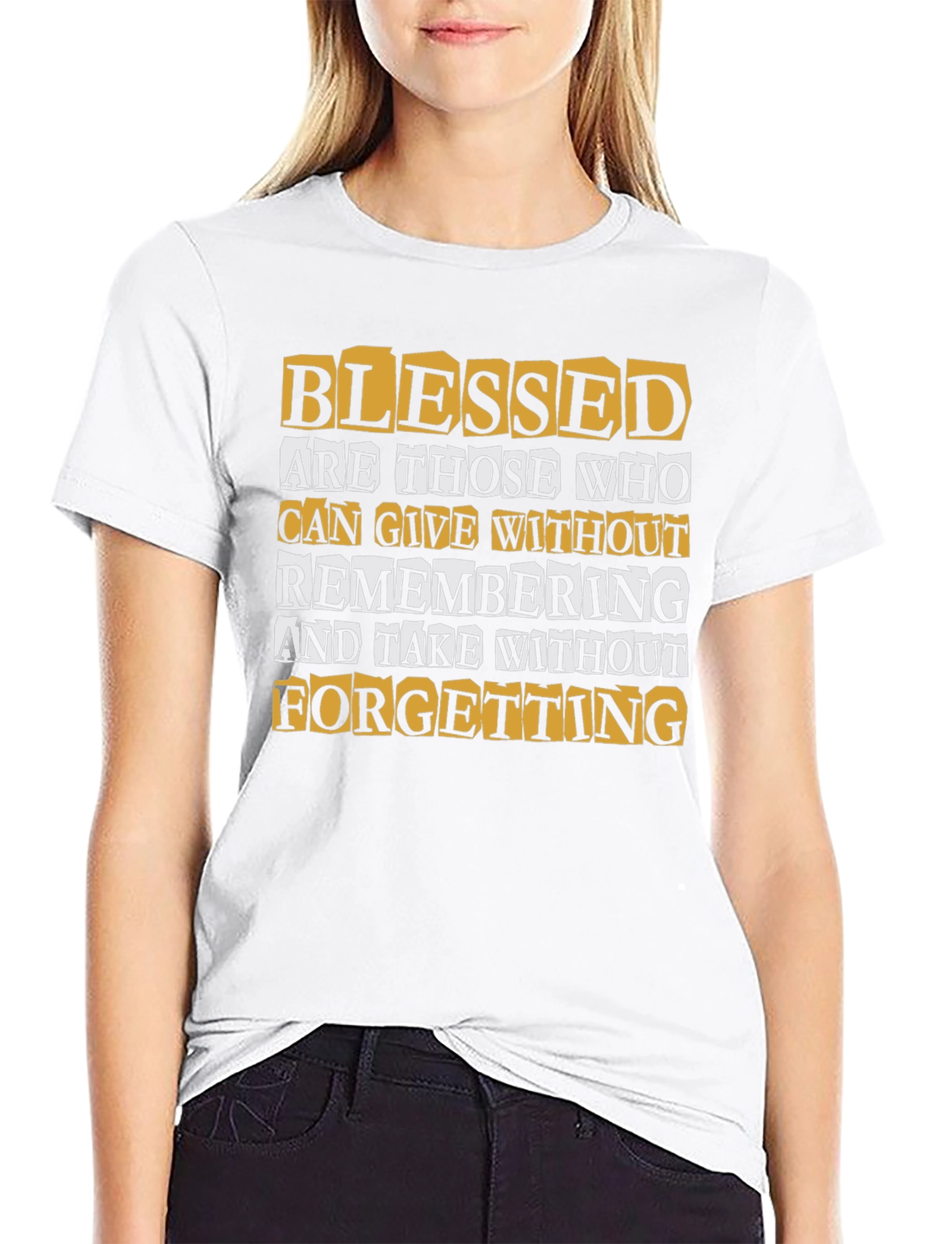 Blessed Quote Graphic Print T-Shirt