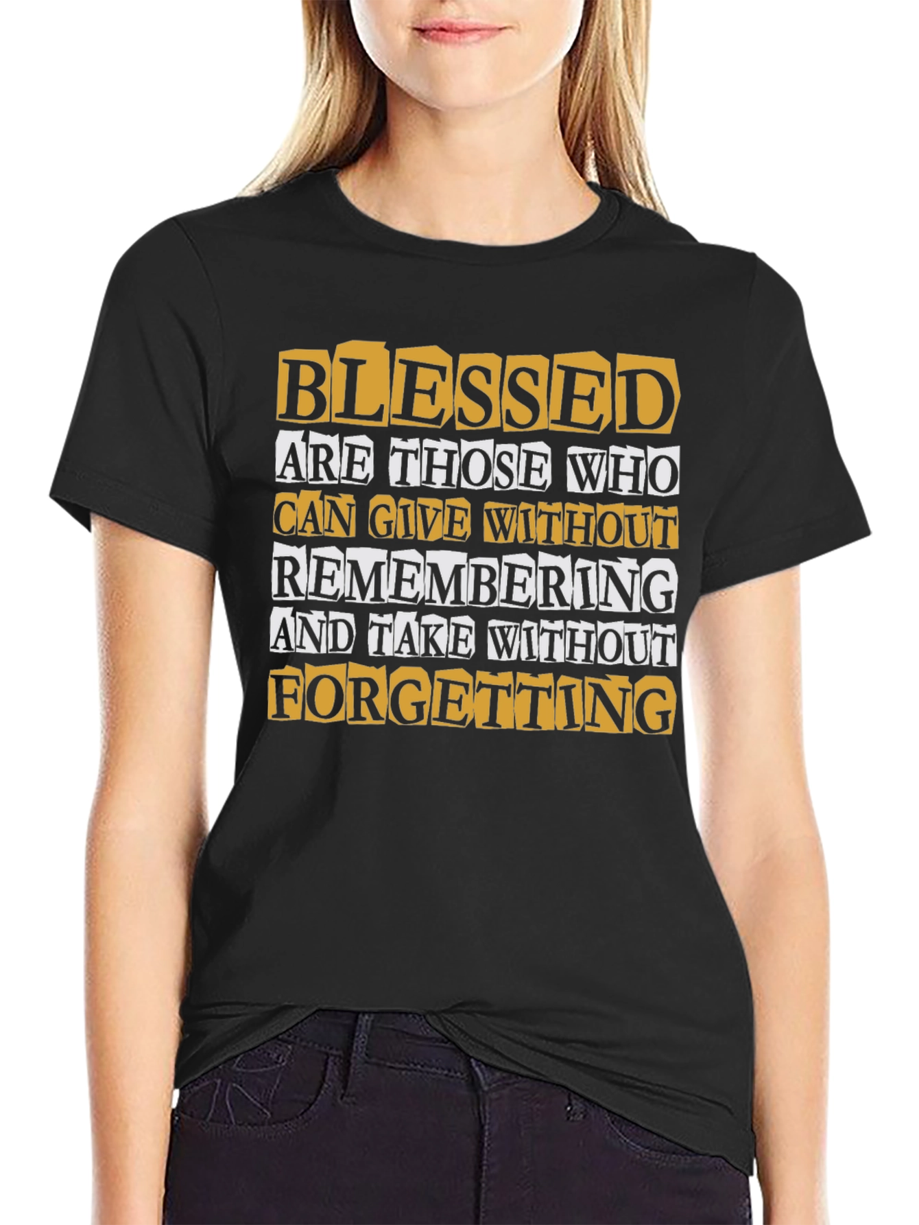 Blessed Quote Graphic Print T-Shirt