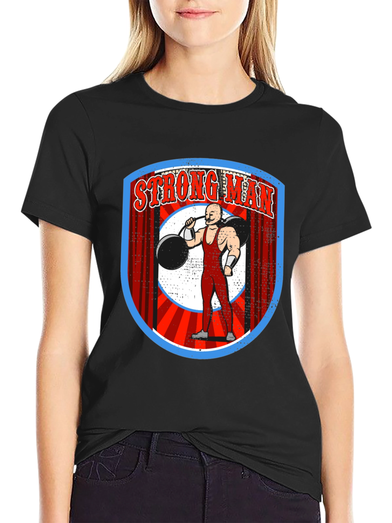 Strongman Graphic T-Shirt - Retro Weightlifting Design