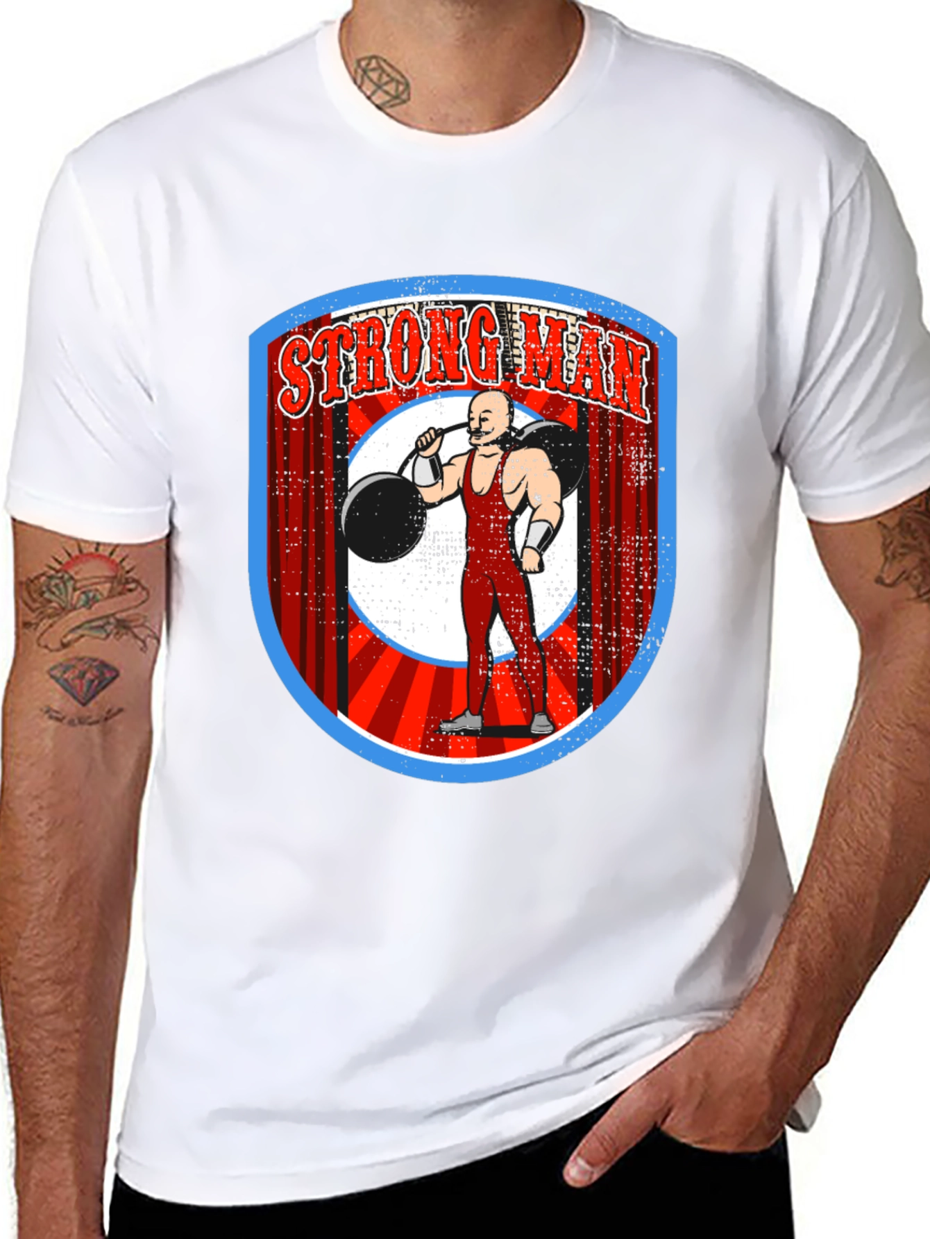 Strongman Graphic T-Shirt - Retro Weightlifting Design