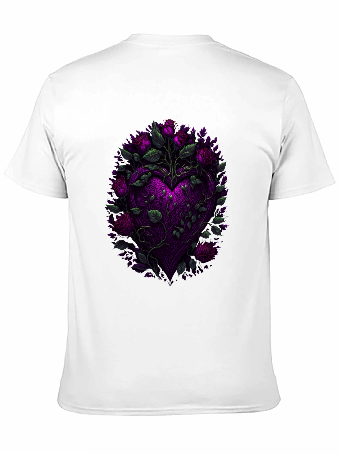 Floral Heart Graphic Black T-Shirt