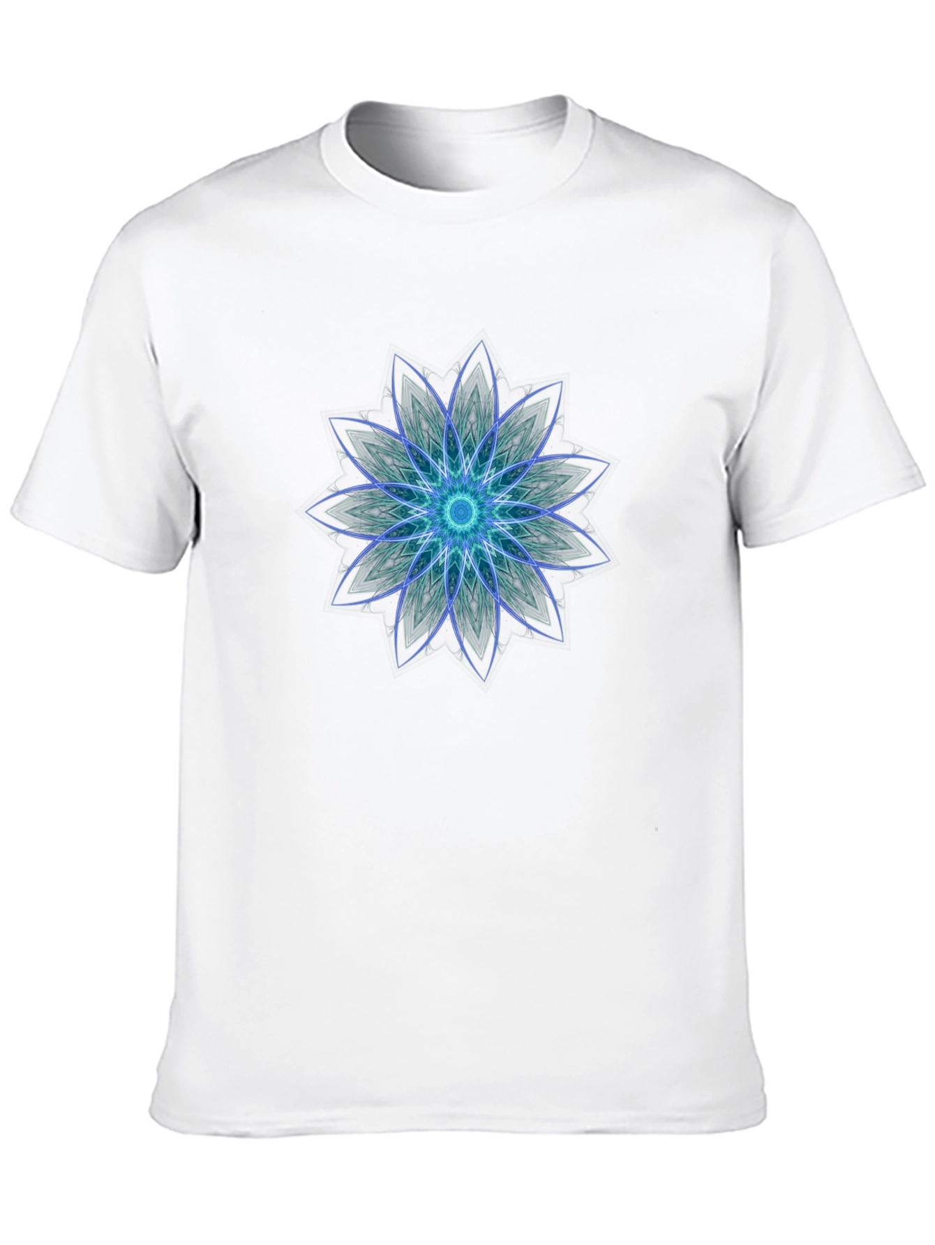 Geometric Flower Graphic Black T-Shirt