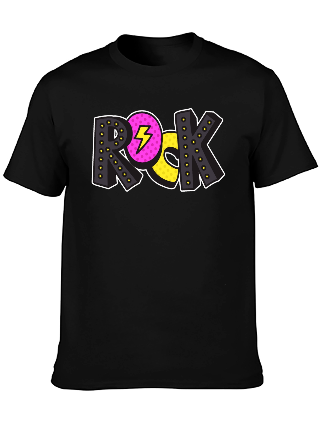 Rock Music Graphic Print Mens Black T-Shirt