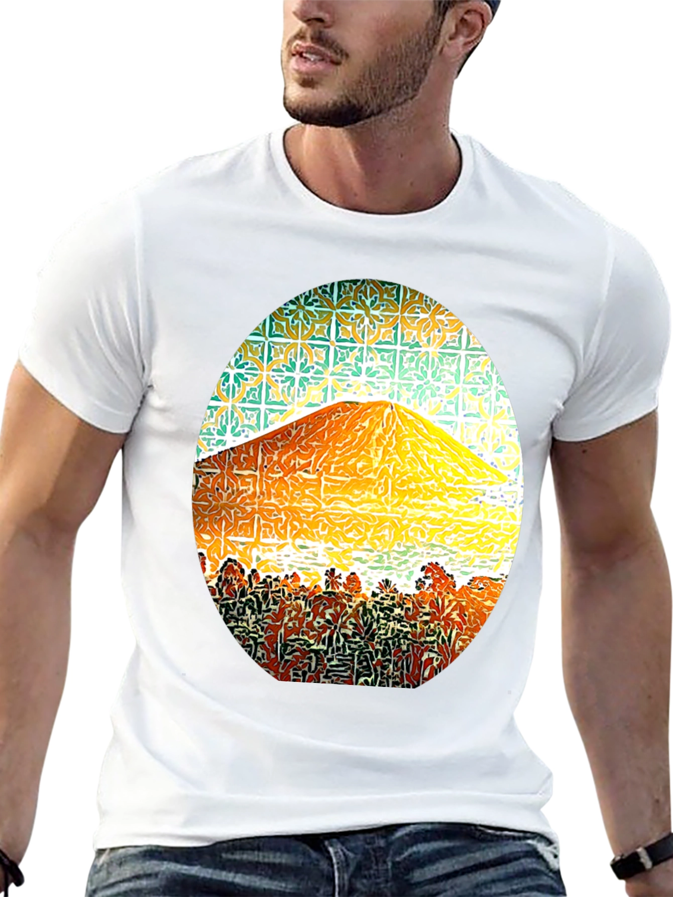 Mountain Graphic Tee - Stylish Mens Black T-Shirt